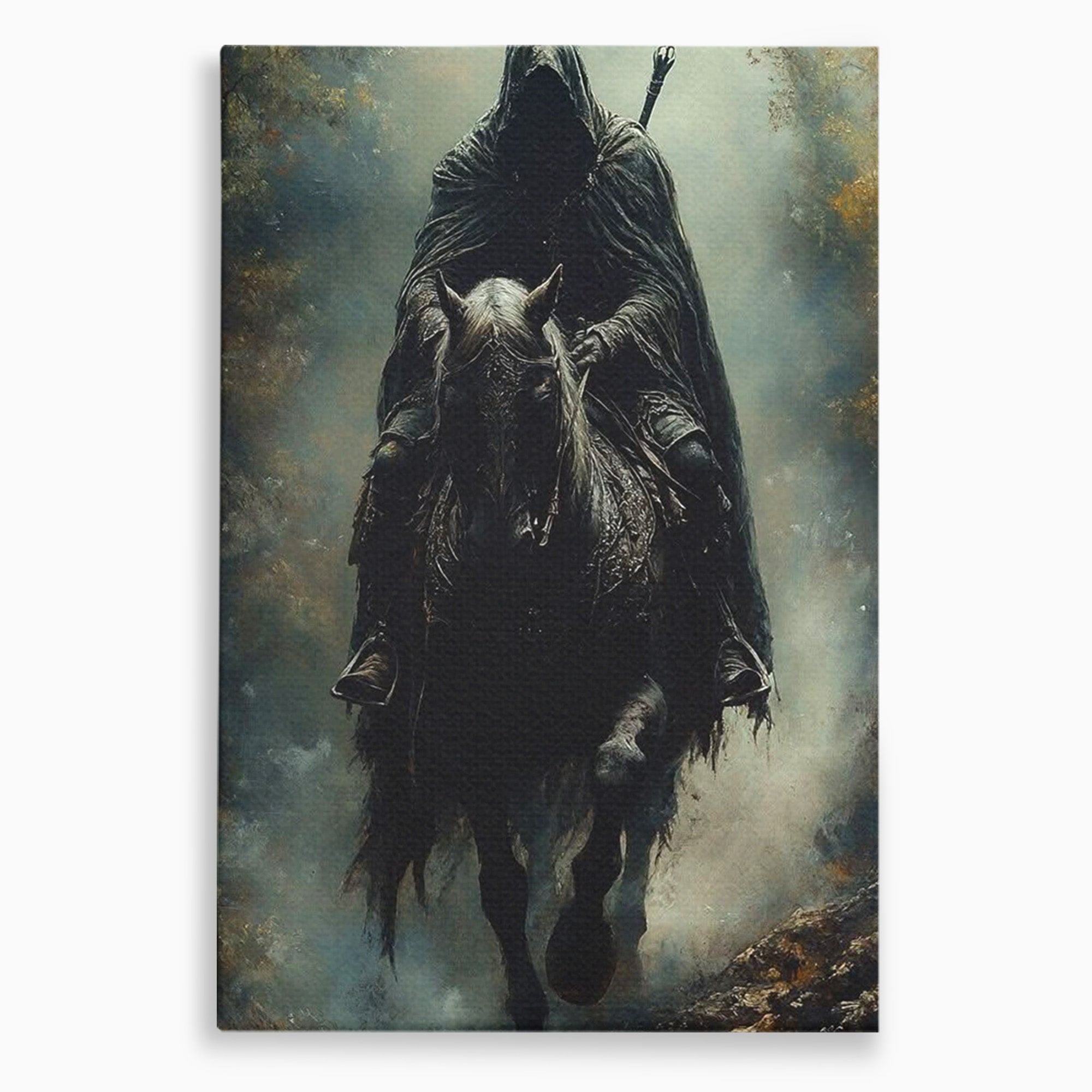 Tablou Canvas Premium LuxCanva® PI1152, Calaretul Misterios, Cavaler, Cal, Fantezie, Mister, Aventura, Living, Culori Vibrante