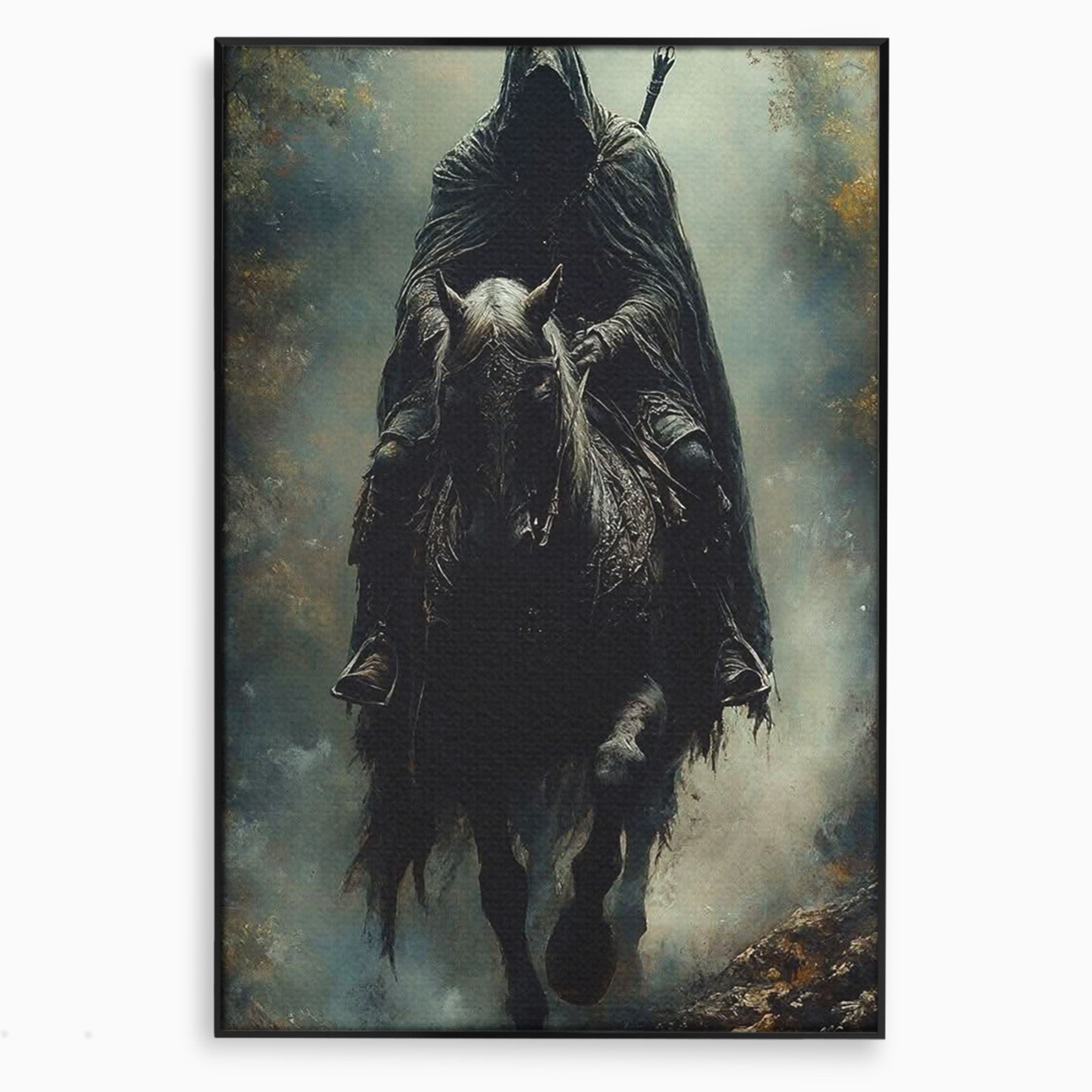 Tablou Canvas Premium LuxCanva® PI1152, Calaretul Misterios, Cavaler, Cal, Fantezie, Mister, Aventura, Living, Culori Vibrante