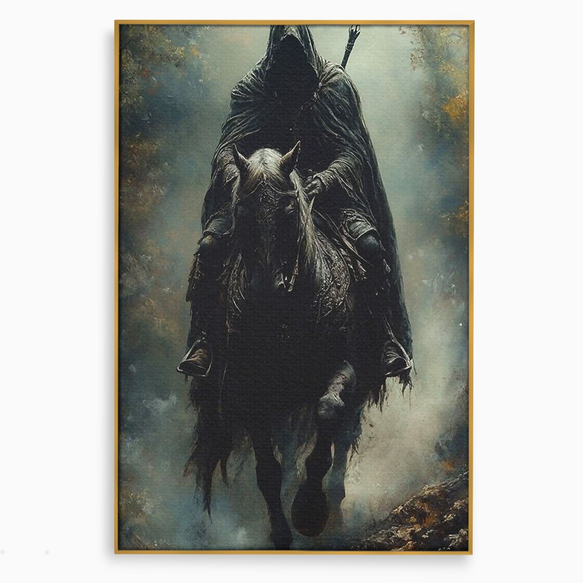 Tablou Canvas Premium LuxCanva® PI1152, Calaretul Misterios, Cavaler, Cal, Fantezie, Mister, Aventura, Living, Culori Vibrante