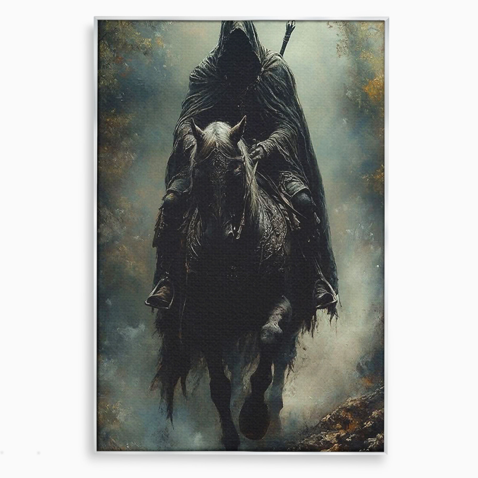 Tablou Canvas Premium LuxCanva® PI1152, Calaretul Misterios, Cavaler, Cal, Fantezie, Mister, Aventura, Living, Culori Vibrante