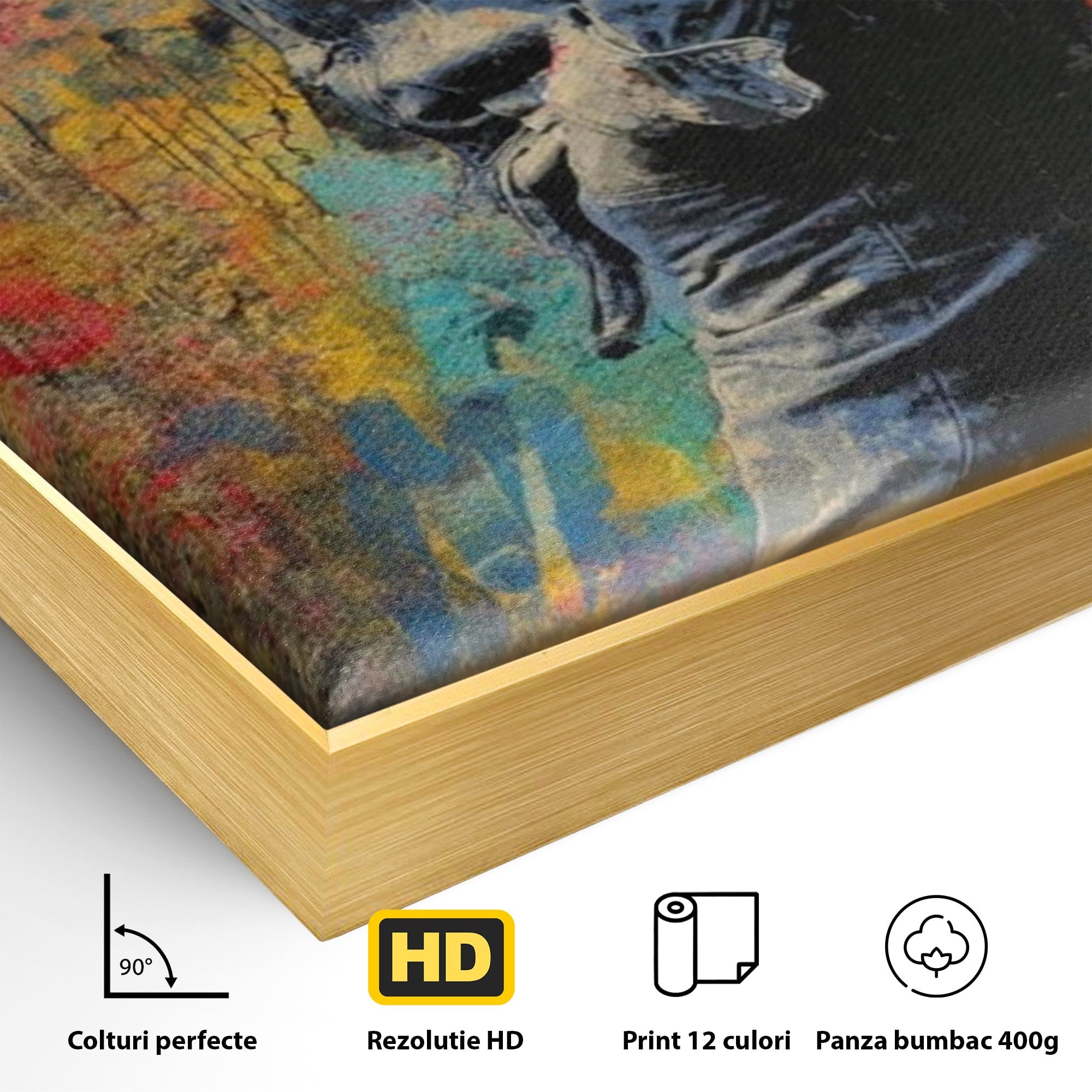 Tablou Canvas Premium LuxCanva® PI1153, Muzician Reggae In Miscare, Bob Marley, Impletituri, Arta Urbana, Vedeta, Living, Culori Vibrante