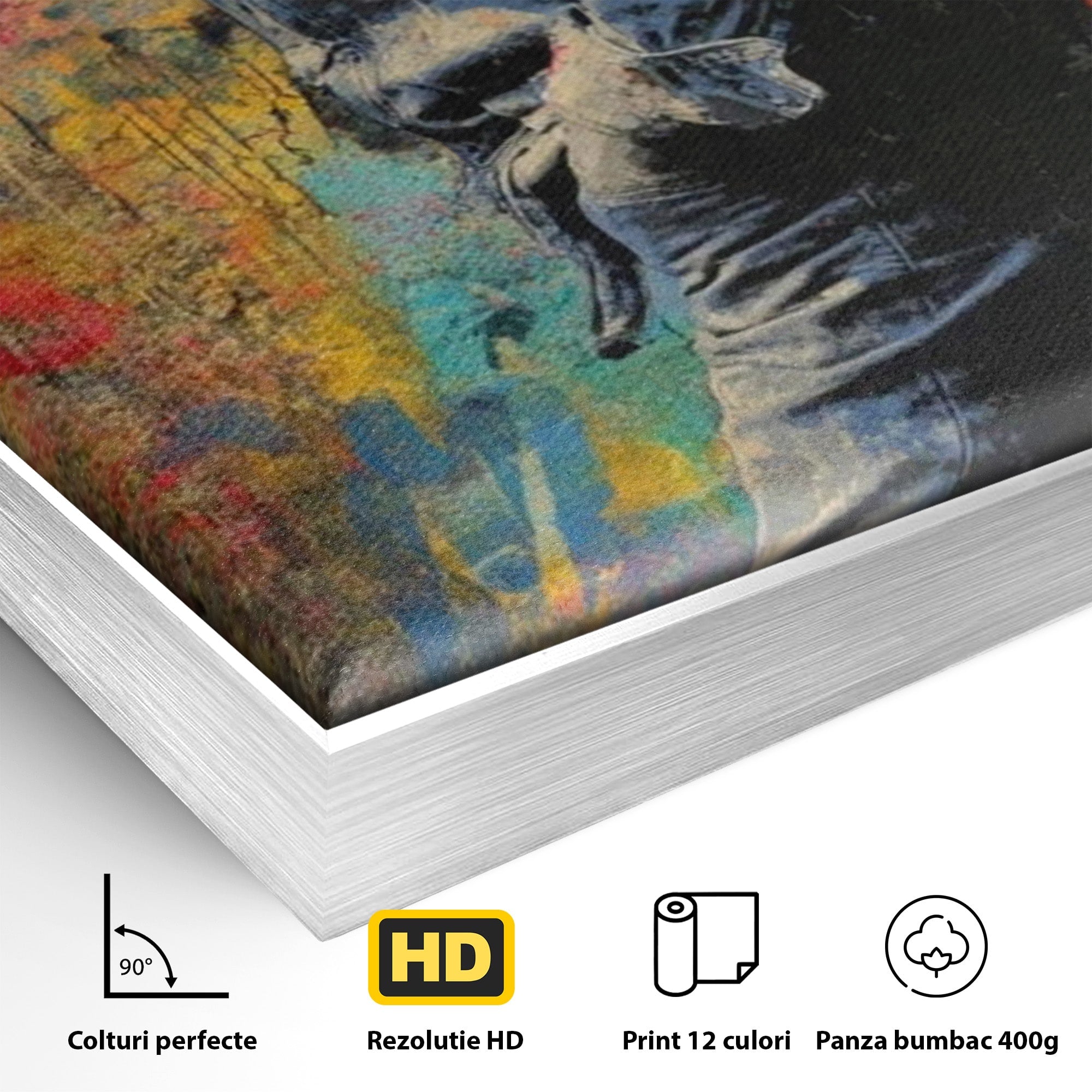 Tablou Canvas Premium LuxCanva® PI1153, Muzician Reggae In Miscare, Bob Marley, Impletituri, Arta Urbana, Vedeta, Living, Culori Vibrante
