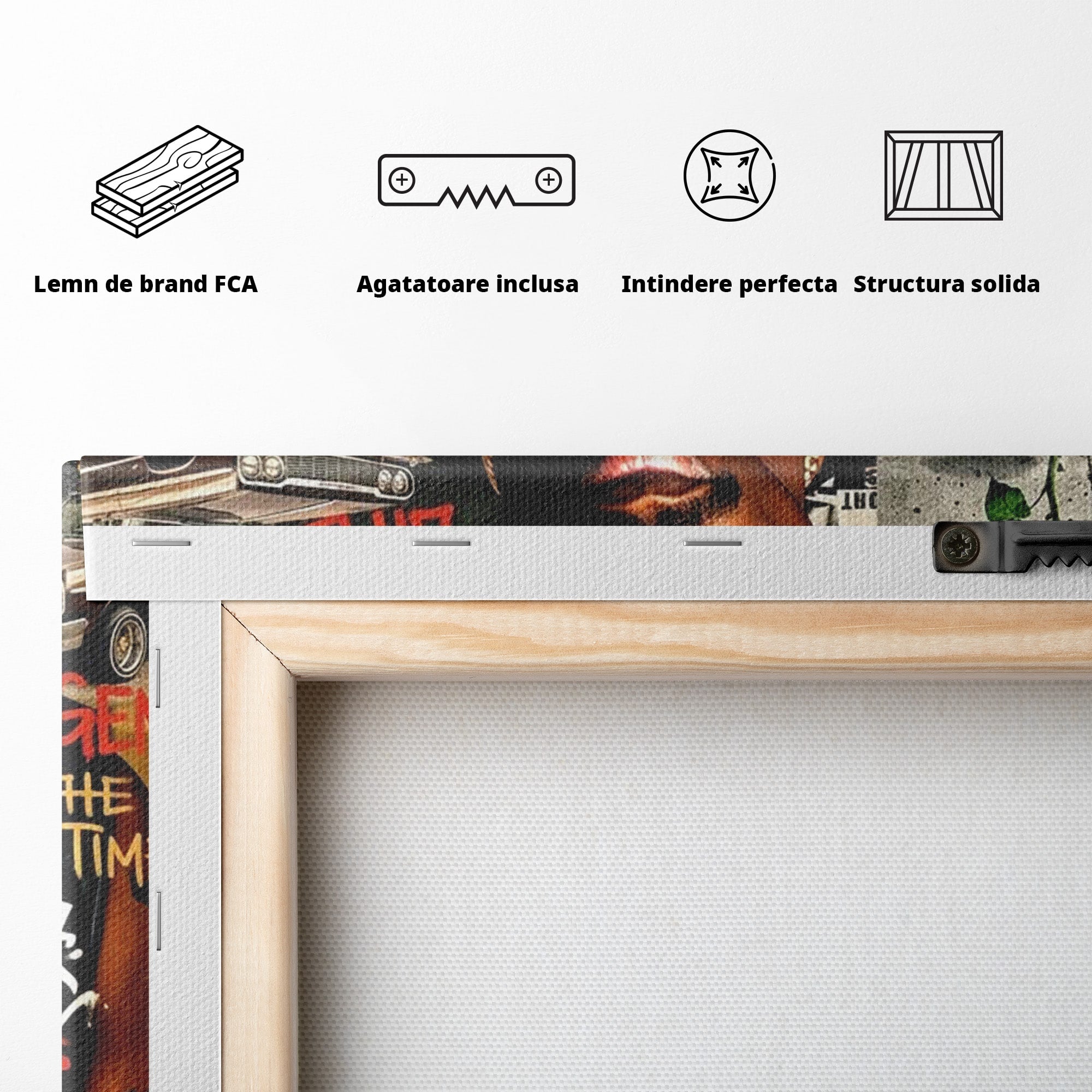 Tablou Canvas Premium LuxCanva® PI1154, Portret Tupac Shakur, Muzician, Legenda, Hip-Hop, Living, Culori Vibrante