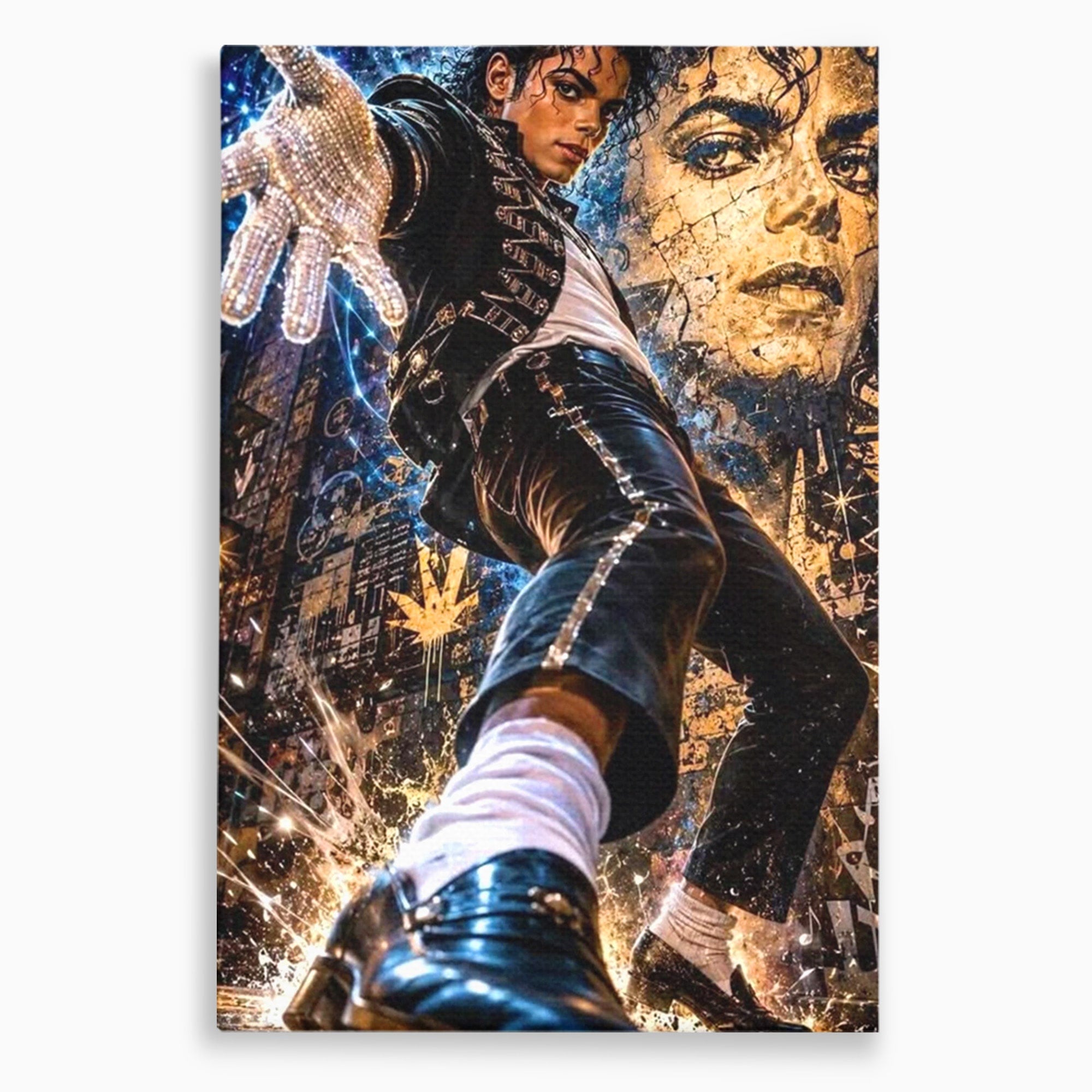 Tablou Canvas Premium LuxCanva® PI1155, Regele Pop, Muzician, Idol, Michael Jackson, Living, Energetic, Culori Vibrante