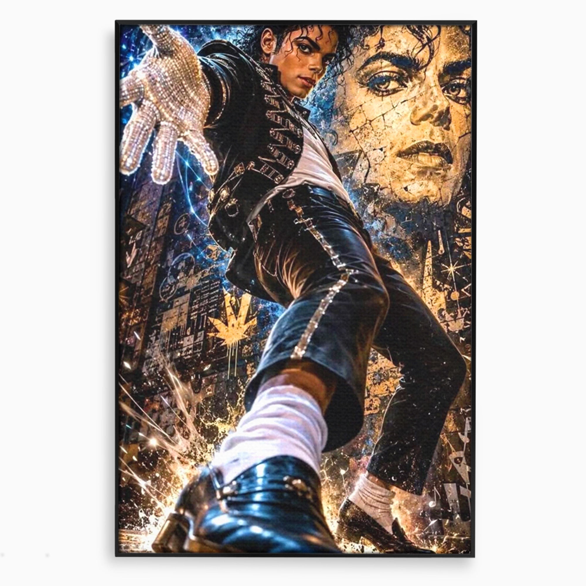Tablou Canvas Premium LuxCanva® PI1155, Regele Pop, Muzician, Idol, Michael Jackson, Living, Energetic, Culori Vibrante