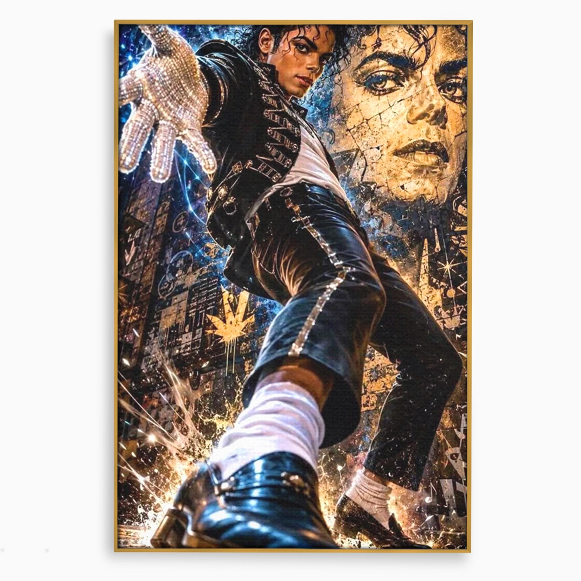 Tablou Canvas Premium LuxCanva® PI1155, Regele Pop, Muzician, Idol, Michael Jackson, Living, Energetic, Culori Vibrante