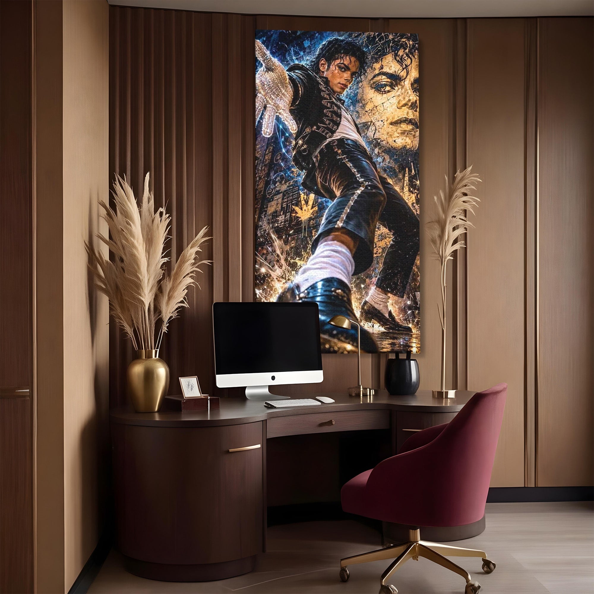 Tablou Canvas Premium LuxCanva® PI1155, Regele Pop, Muzician, Idol, Michael Jackson, Living, Energetic, Culori Vibrante