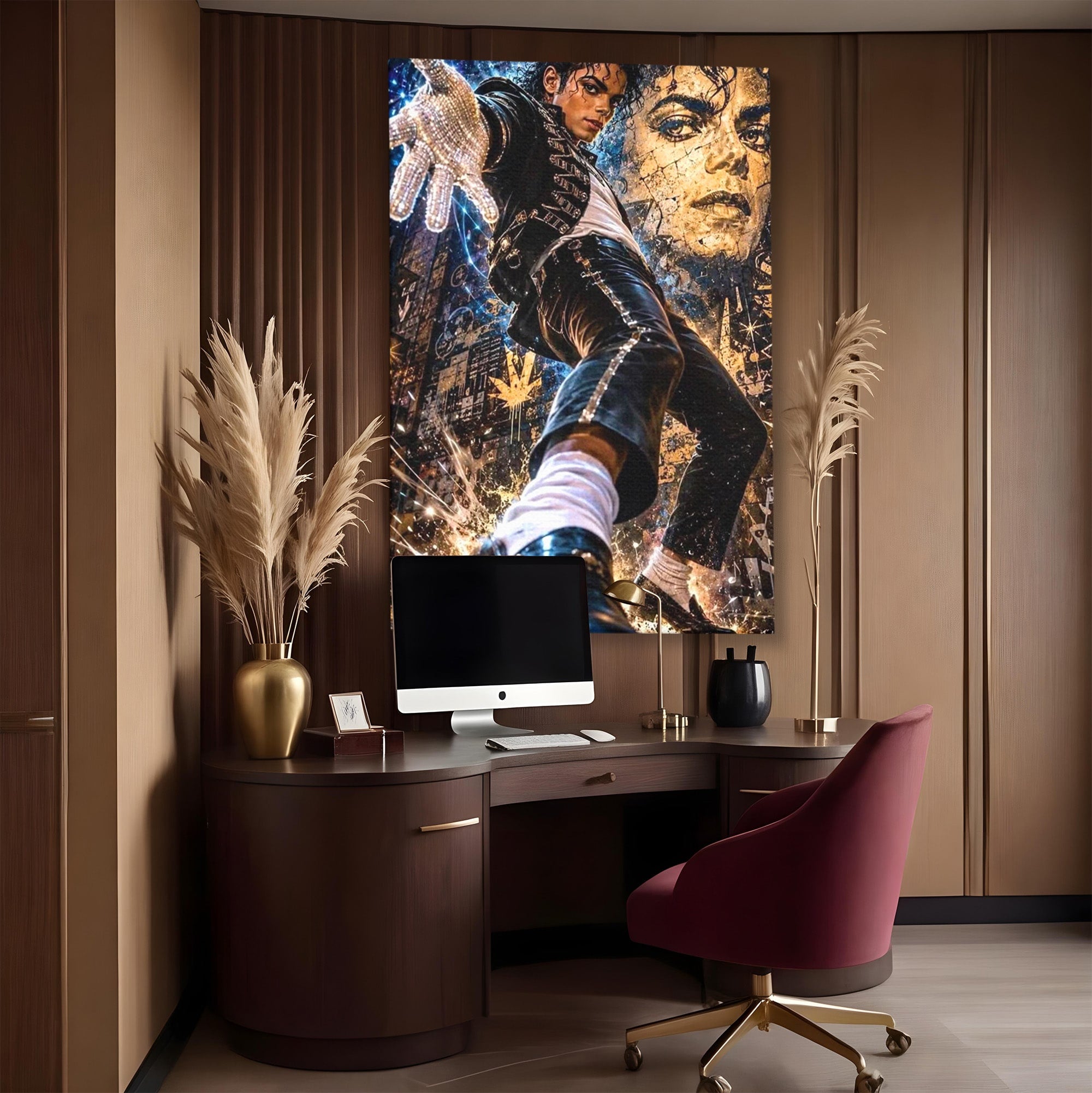 Tablou Canvas Premium LuxCanva® PI1155, Regele Pop, Muzician, Idol, Michael Jackson, Living, Energetic, Culori Vibrante