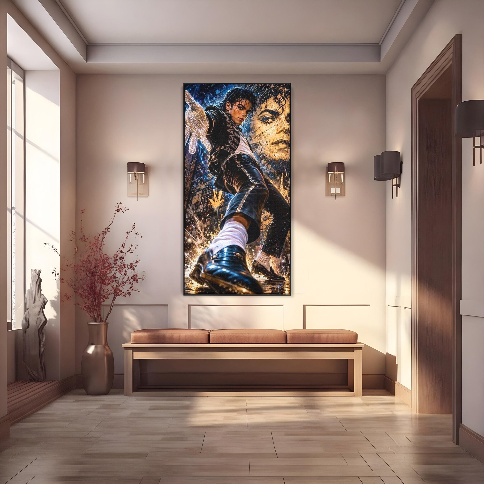 Tablou Canvas Premium LuxCanva® PI1155, Regele Pop, Muzician, Idol, Michael Jackson, Living, Energetic, Culori Vibrante