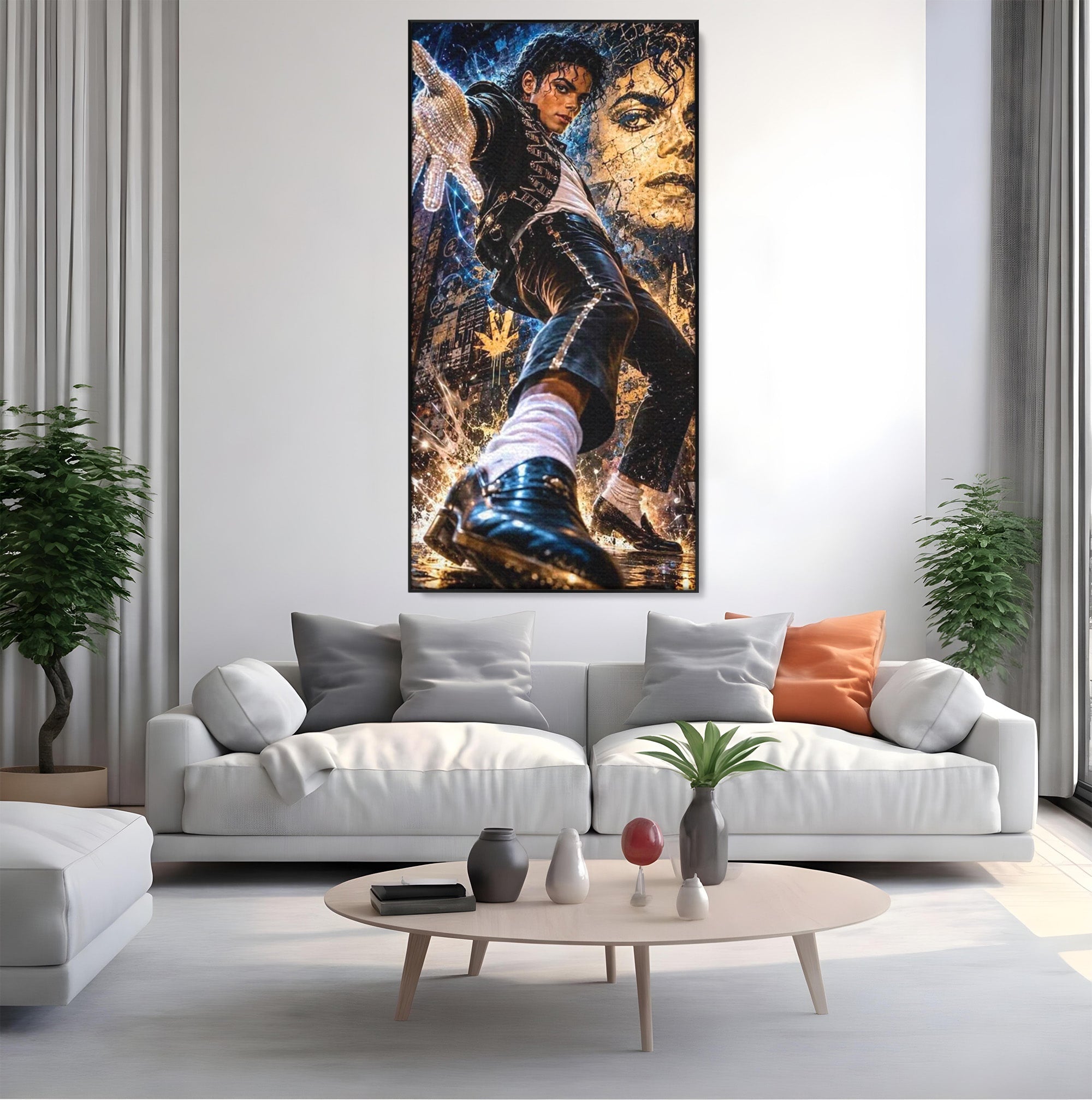 Tablou Canvas Premium LuxCanva® PI1155, Regele Pop, Muzician, Idol, Michael Jackson, Living, Energetic, Culori Vibrante