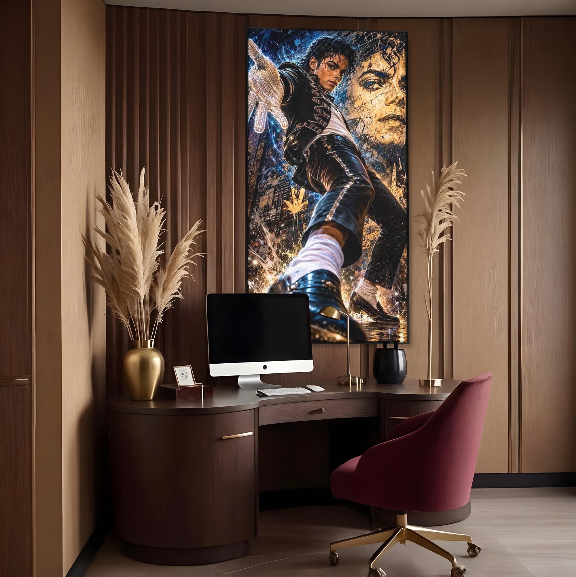 Tablou Canvas Premium LuxCanva® PI1155, Regele Pop, Muzician, Idol, Michael Jackson, Living, Energetic, Culori Vibrante