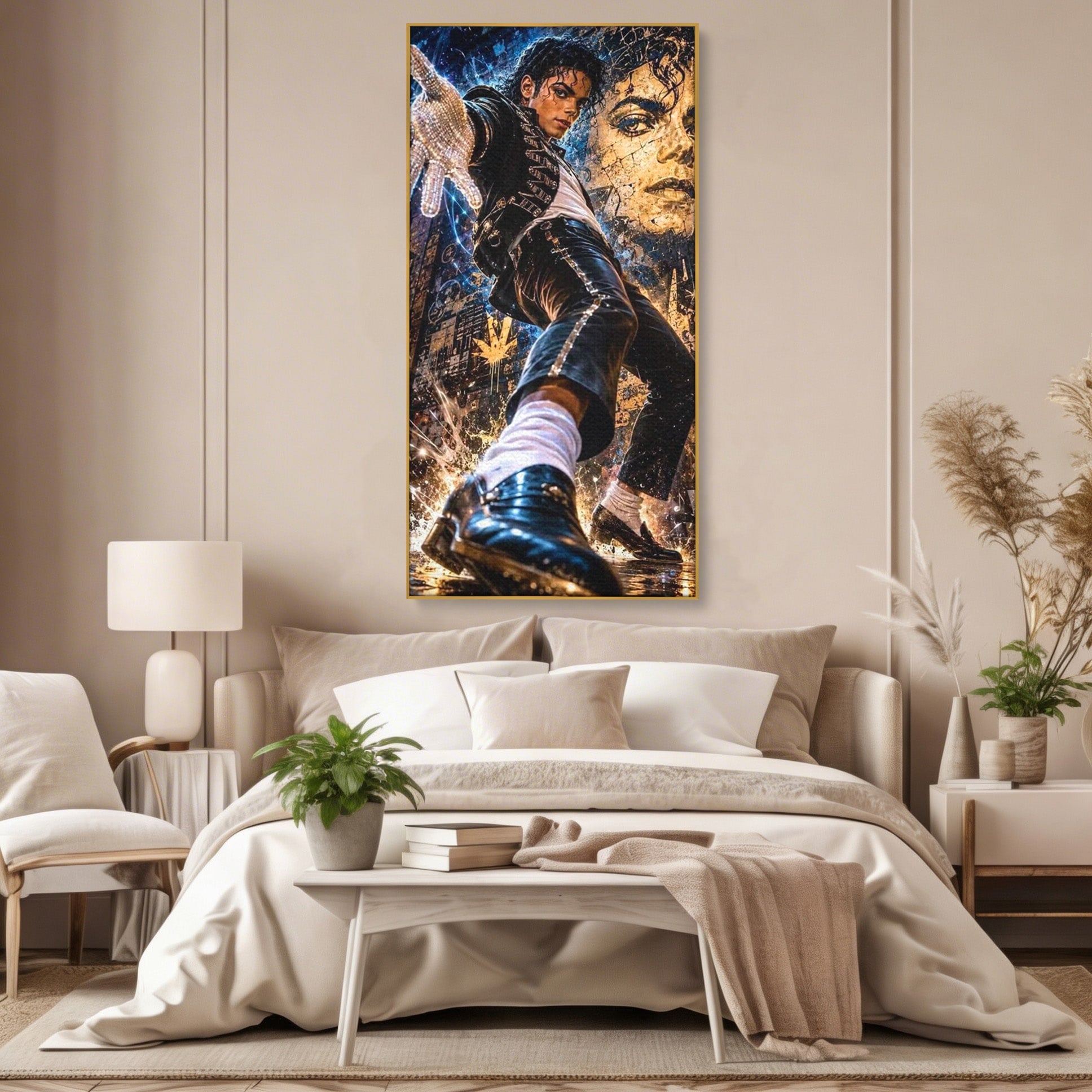 Tablou Canvas Premium LuxCanva® PI1155, Regele Pop, Muzician, Idol, Michael Jackson, Living, Energetic, Culori Vibrante