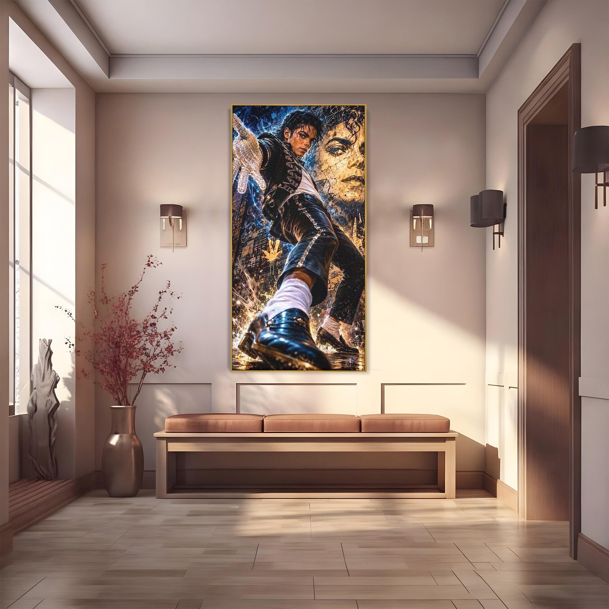 Tablou Canvas Premium LuxCanva® PI1155, Regele Pop, Muzician, Idol, Michael Jackson, Living, Energetic, Culori Vibrante