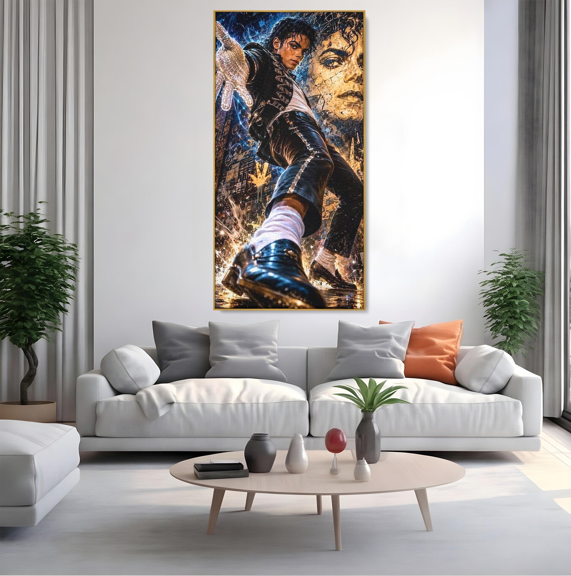 Tablou Canvas Premium LuxCanva® PI1155, Regele Pop, Muzician, Idol, Michael Jackson, Living, Energetic, Culori Vibrante