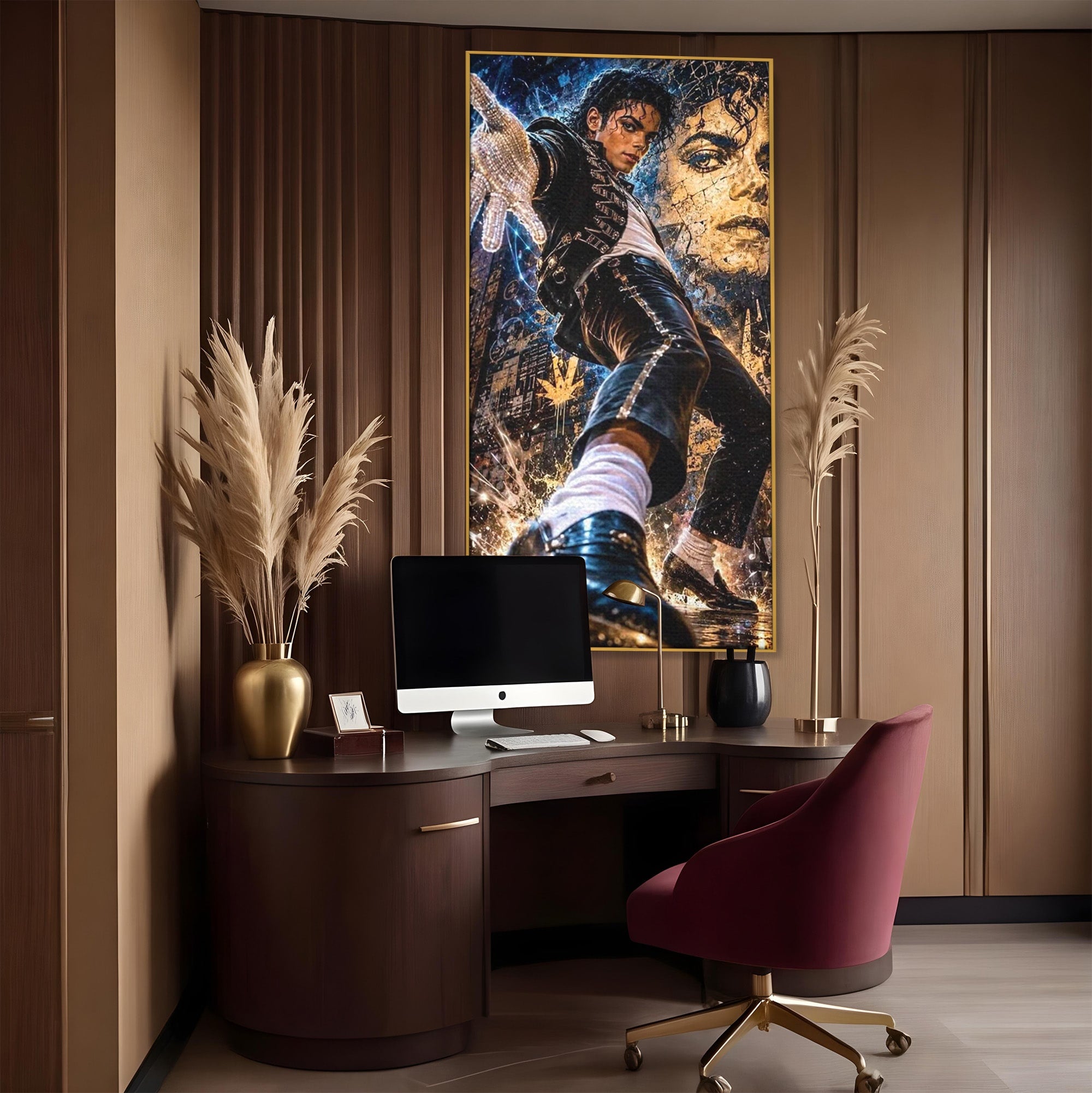 Tablou Canvas Premium LuxCanva® PI1155, Regele Pop, Muzician, Idol, Michael Jackson, Living, Energetic, Culori Vibrante