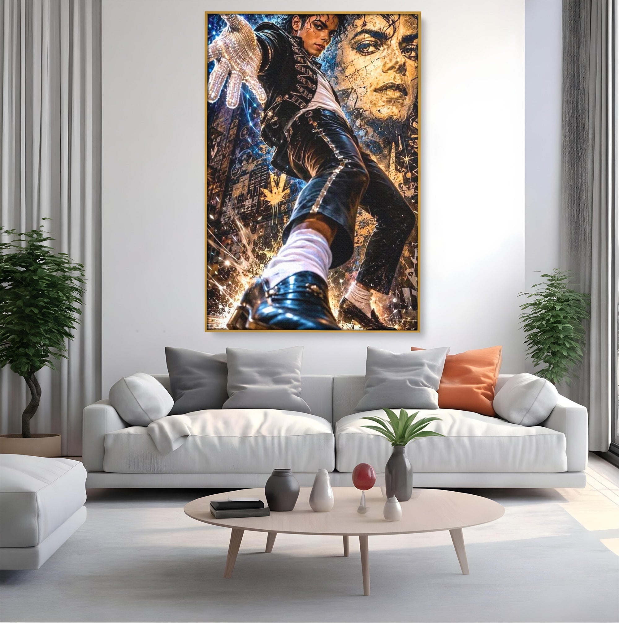 Tablou Canvas Premium LuxCanva® PI1155, Regele Pop, Muzician, Idol, Michael Jackson, Living, Energetic, Culori Vibrante