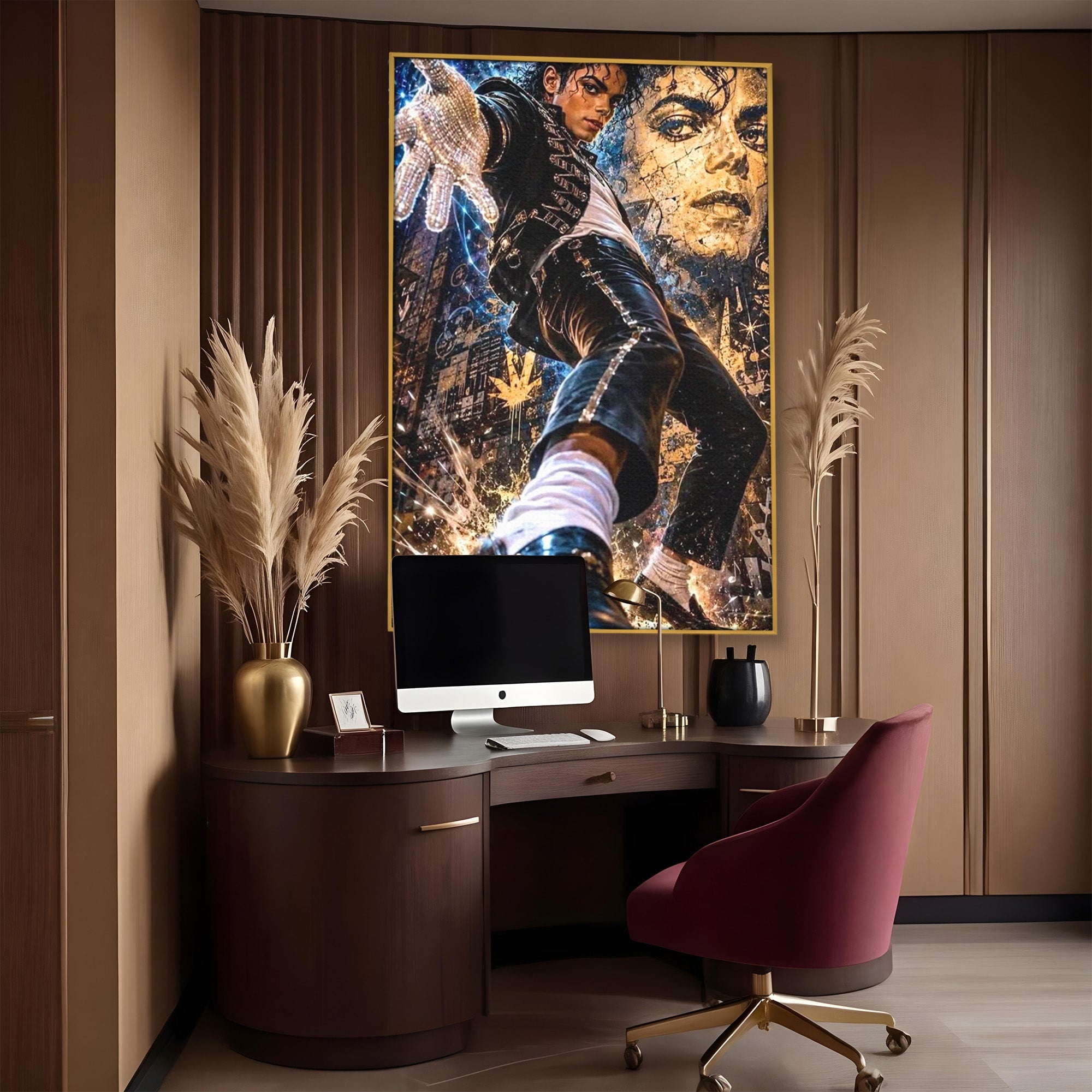 Tablou Canvas Premium LuxCanva® PI1155, Regele Pop, Muzician, Idol, Michael Jackson, Living, Energetic, Culori Vibrante