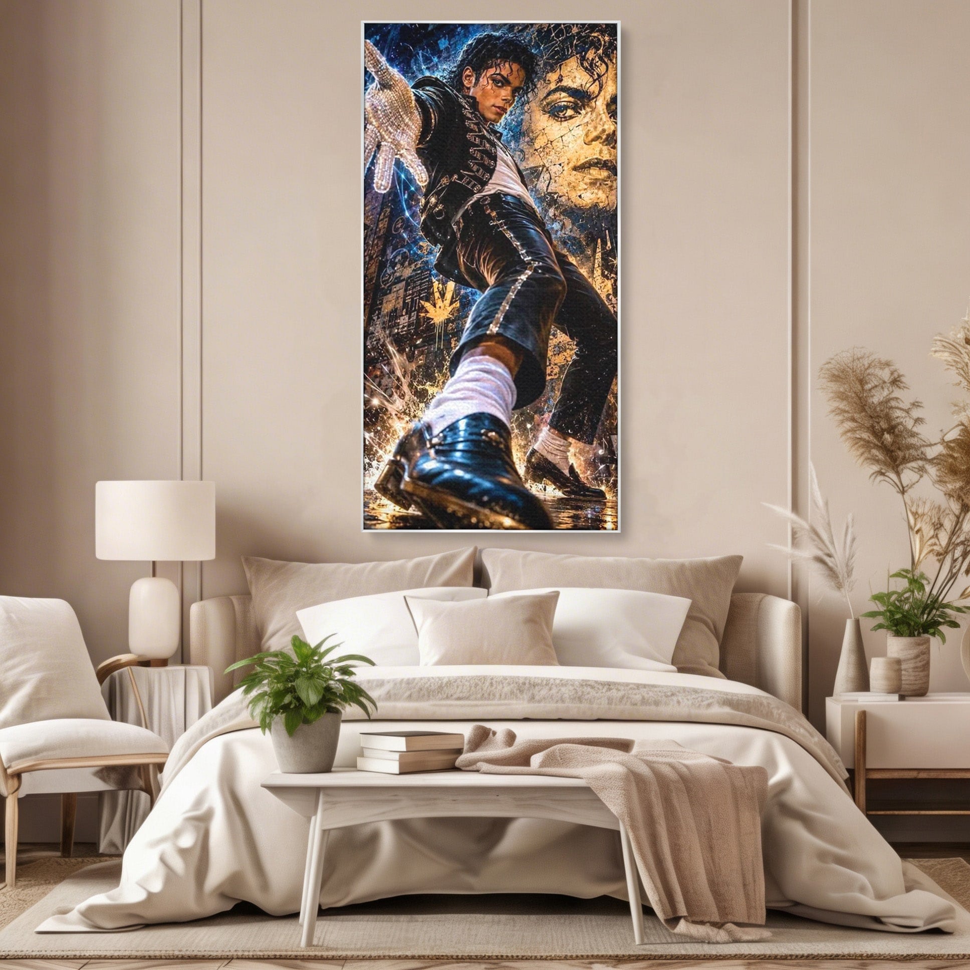 Tablou Canvas Premium LuxCanva® PI1155, Regele Pop, Muzician, Idol, Michael Jackson, Living, Energetic, Culori Vibrante