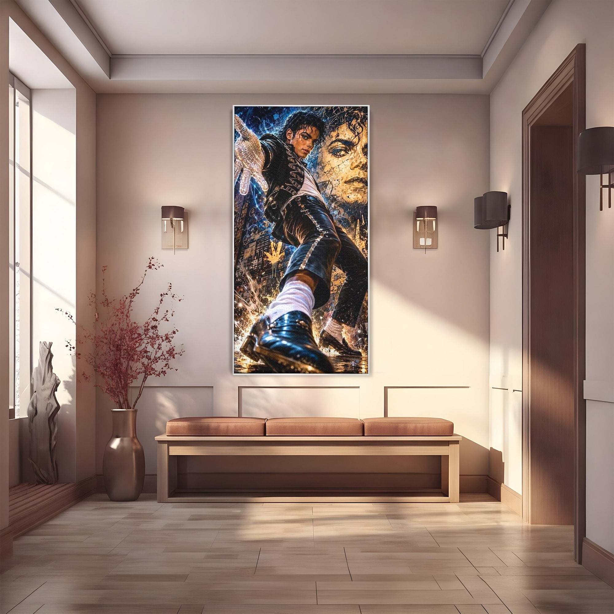 Tablou Canvas Premium LuxCanva® PI1155, Regele Pop, Muzician, Idol, Michael Jackson, Living, Energetic, Culori Vibrante