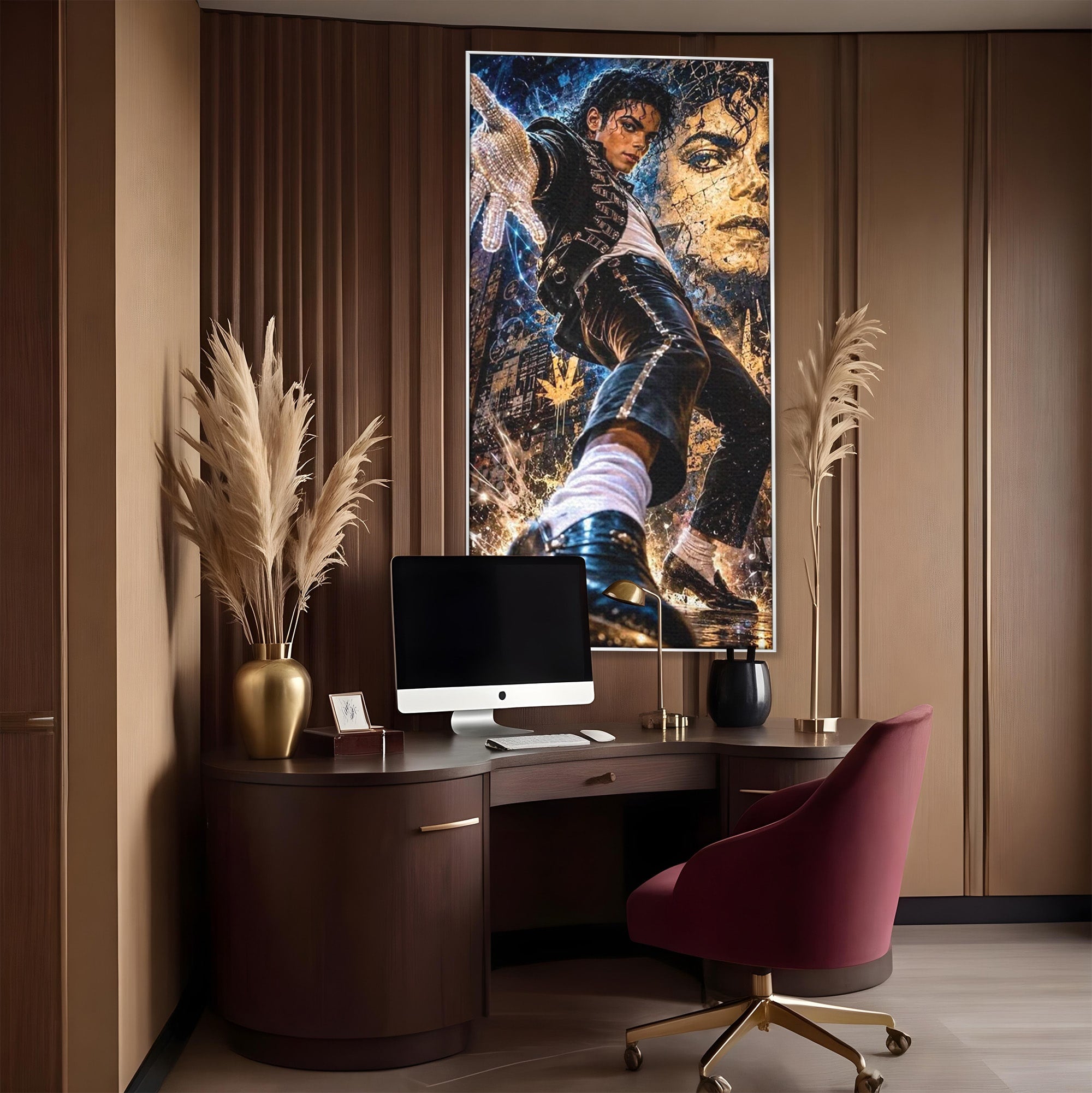 Tablou Canvas Premium LuxCanva® PI1155, Regele Pop, Muzician, Idol, Michael Jackson, Living, Energetic, Culori Vibrante