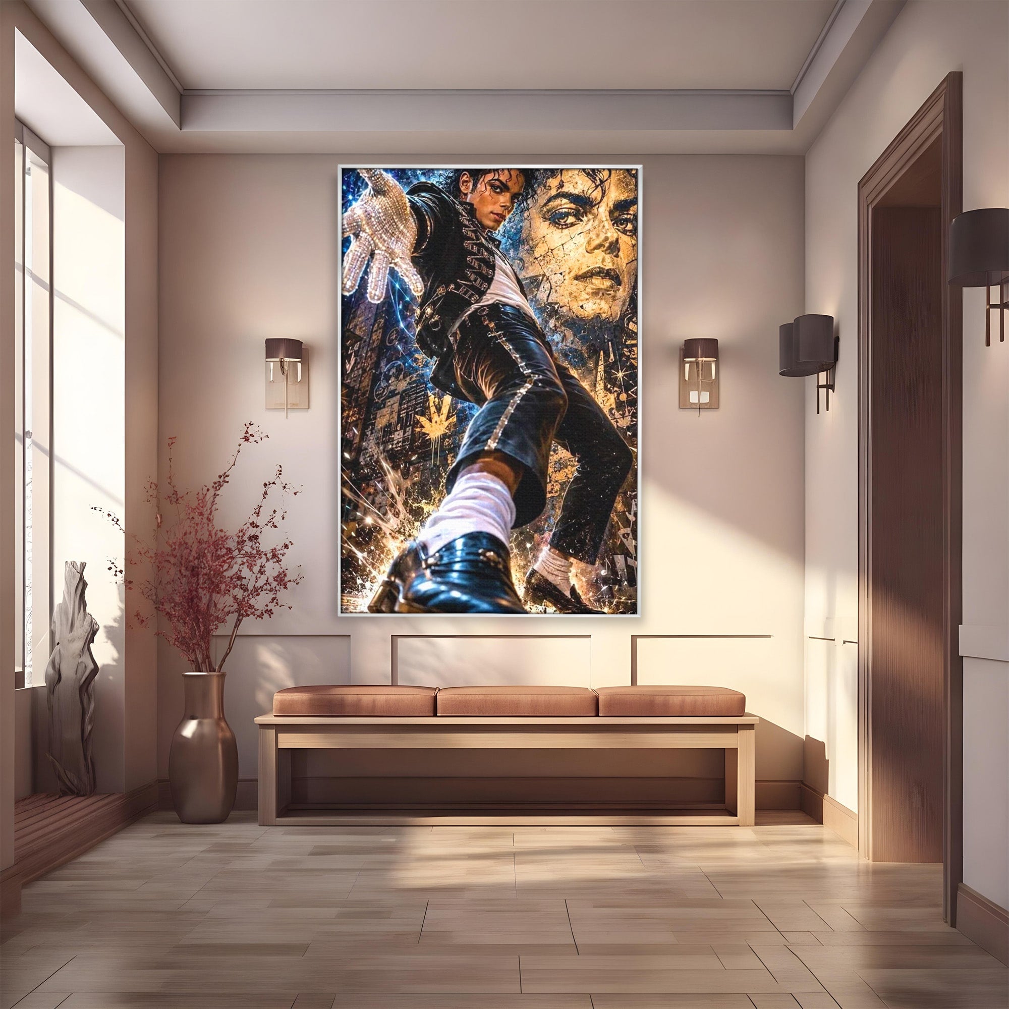 Tablou Canvas Premium LuxCanva® PI1155, Regele Pop, Muzician, Idol, Michael Jackson, Living, Energetic, Culori Vibrante