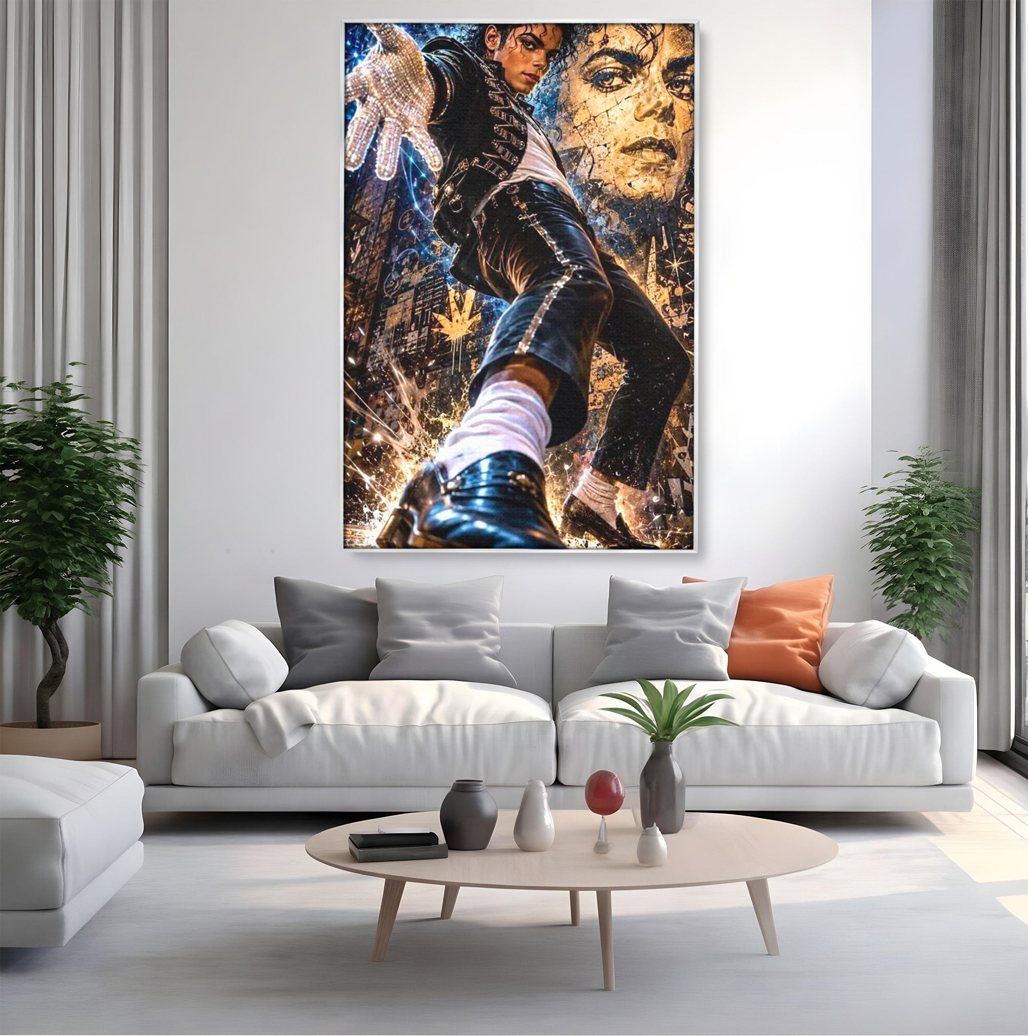 Tablou Canvas Premium LuxCanva® PI1155, Regele Pop, Muzician, Idol, Michael Jackson, Living, Energetic, Culori Vibrante