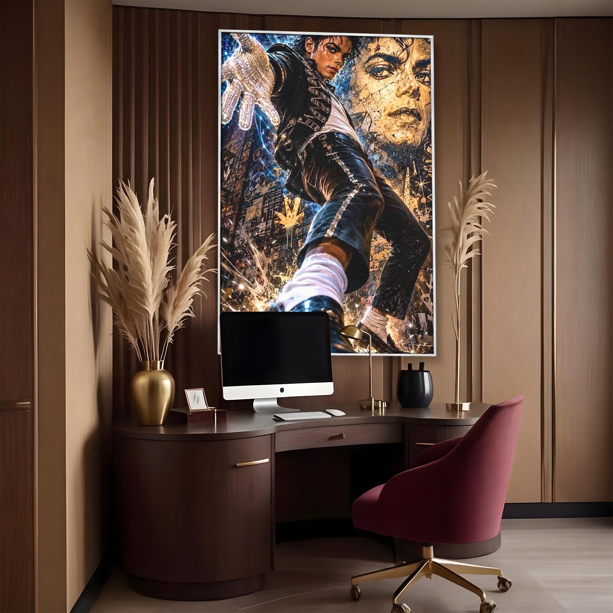 Tablou Canvas Premium LuxCanva® PI1155, Regele Pop, Muzician, Idol, Michael Jackson, Living, Energetic, Culori Vibrante