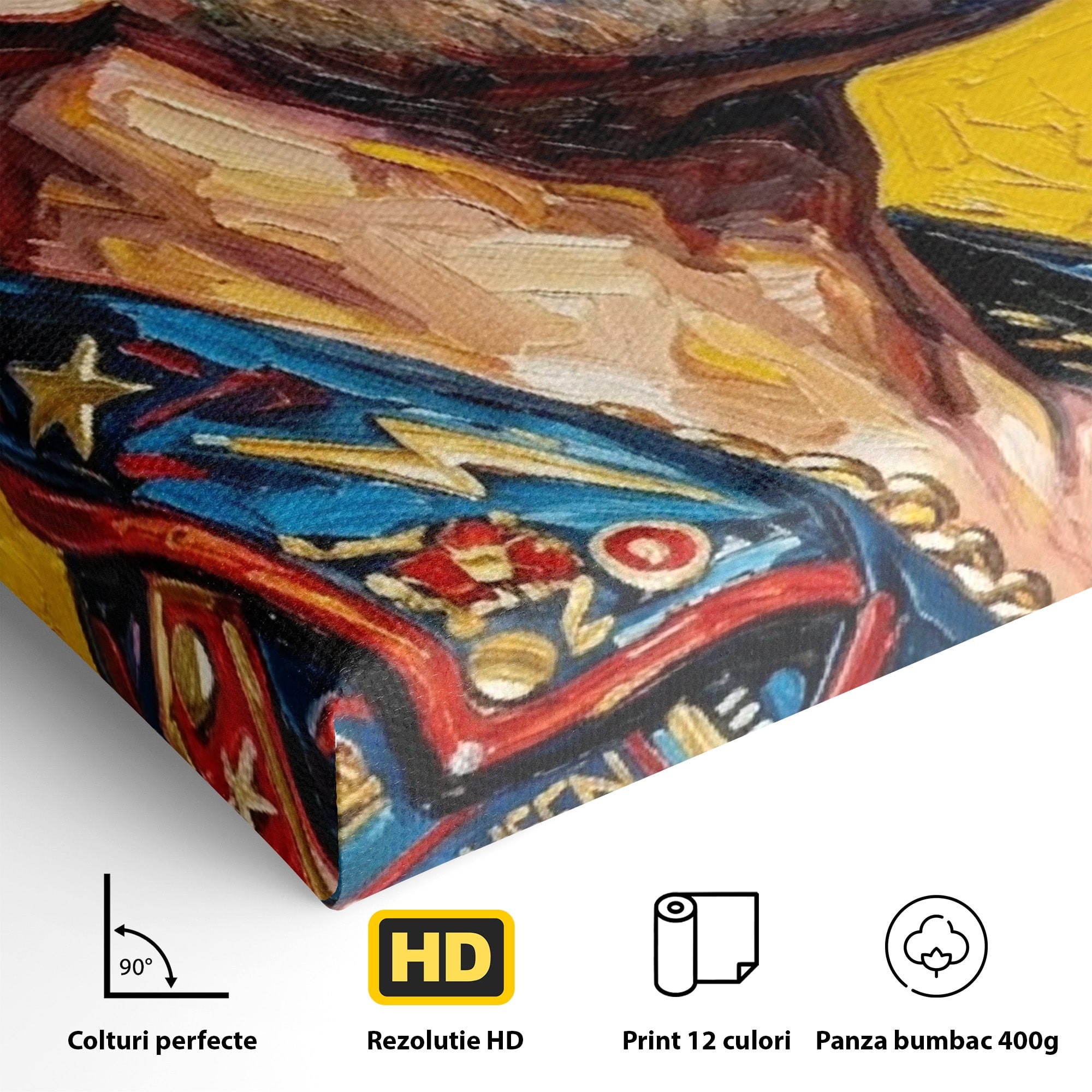 Tablou Canvas Premium LuxCanva® PI1156, Legenda Freddie Mercury , Muzician, Portret, Rock, Living, Idol, Culori Vibrante