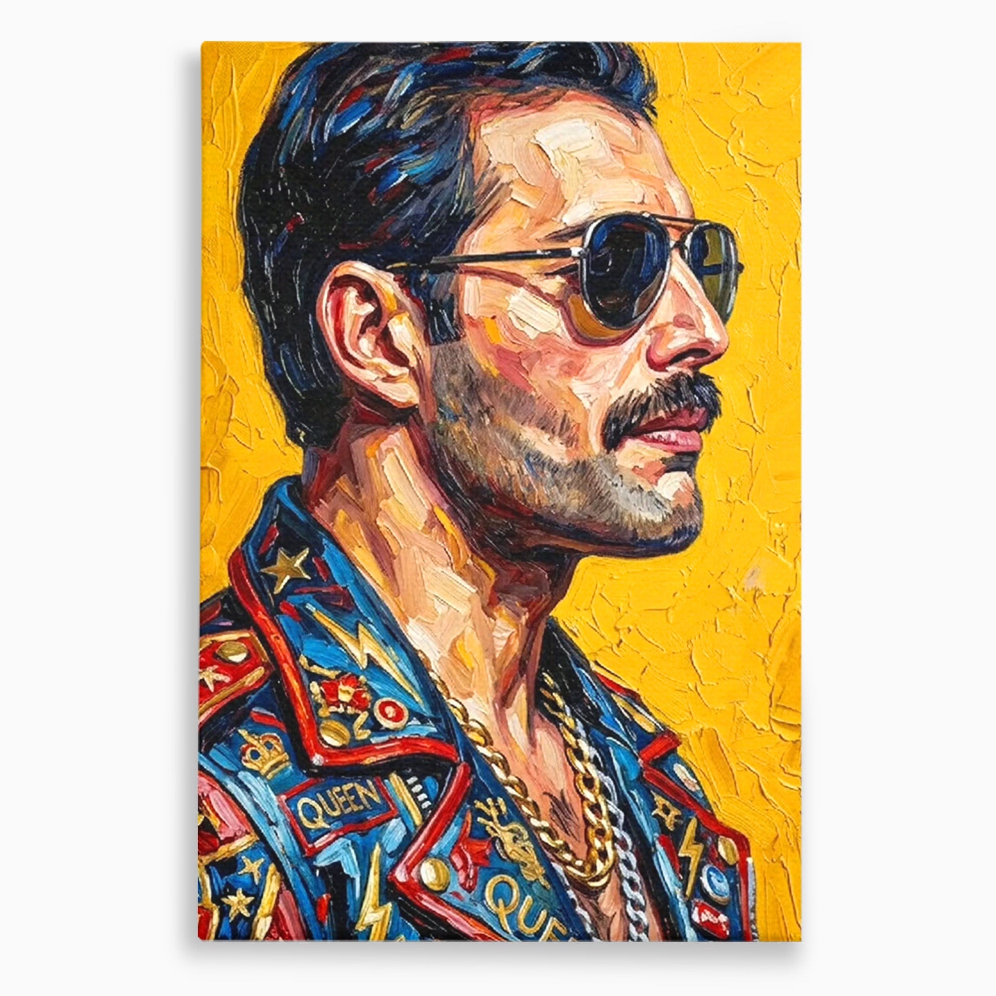 Tablou Canvas Premium LuxCanva® PI1156, Legenda Freddie Mercury , Muzician, Portret, Rock, Living, Idol, Culori Vibrante