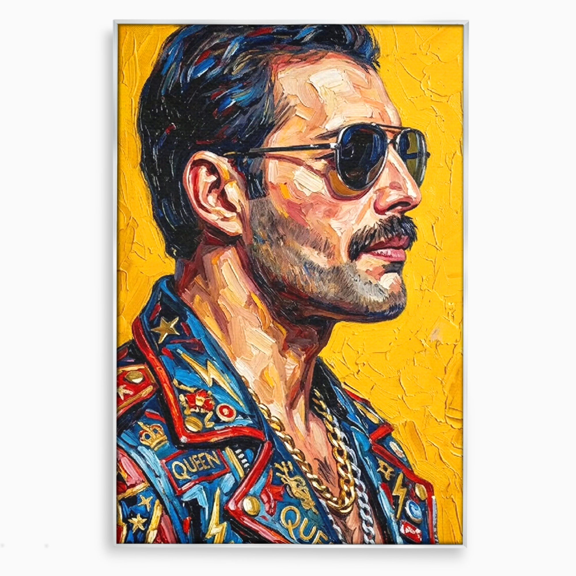 Tablou Canvas Premium LuxCanva® PI1156, Legenda Freddie Mercury , Muzician, Portret, Rock, Living, Idol, Culori Vibrante