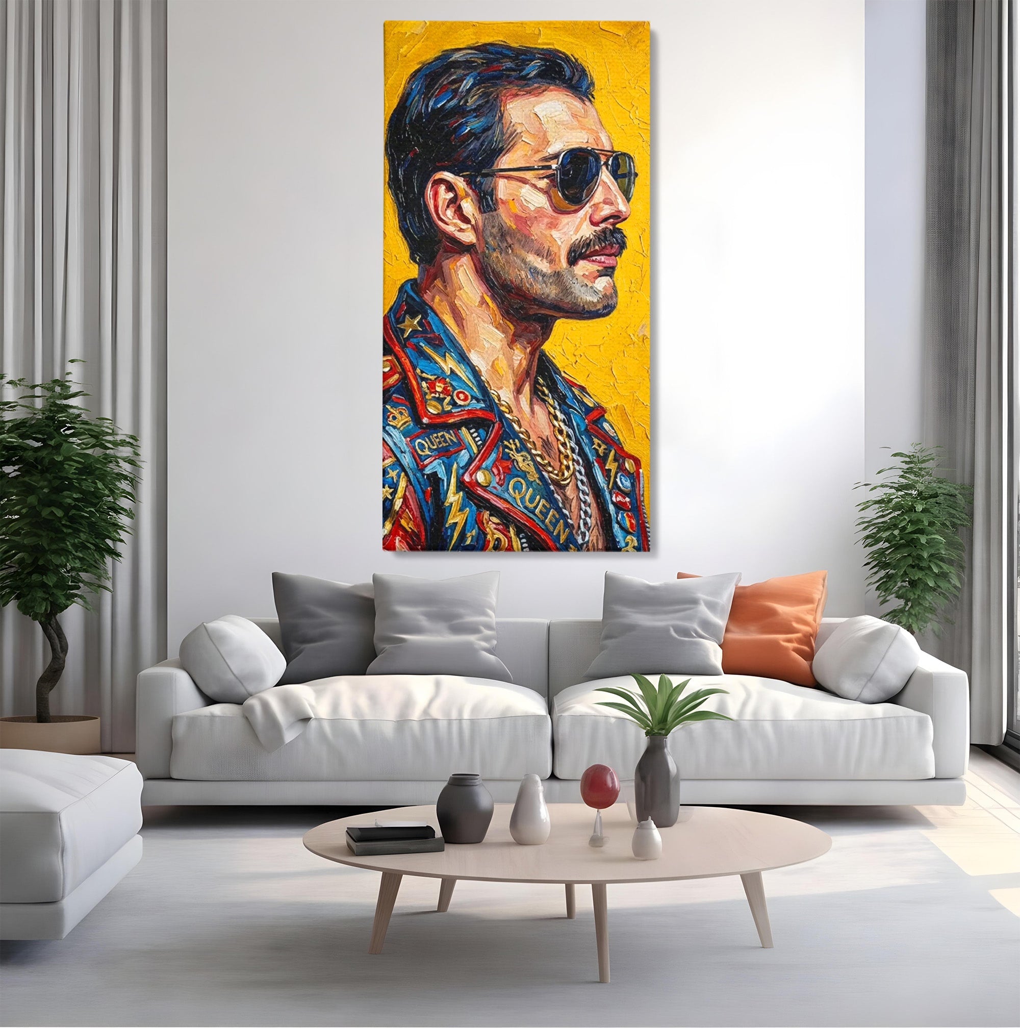 Tablou Canvas Premium LuxCanva® PI1156, Legenda Freddie Mercury , Muzician, Portret, Rock, Living, Idol, Culori Vibrante