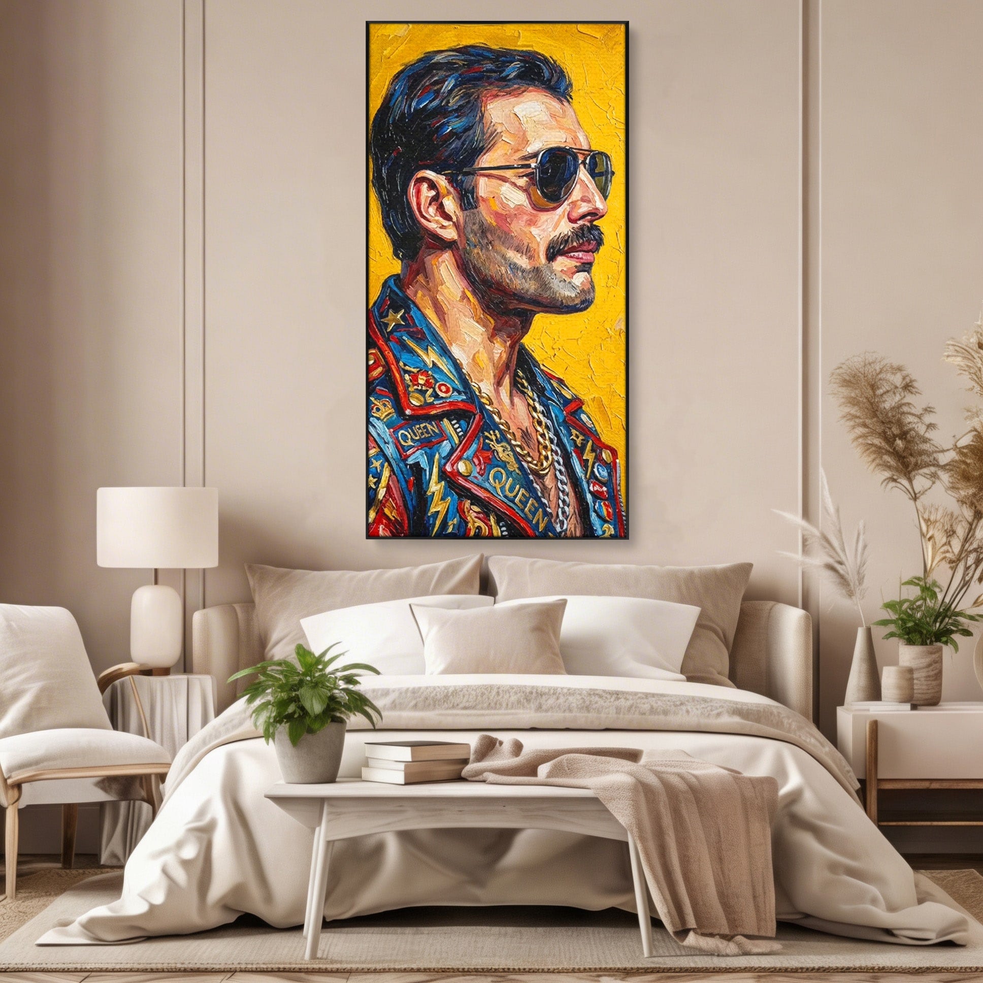 Tablou Canvas Premium LuxCanva® PI1156, Legenda Freddie Mercury , Muzician, Portret, Rock, Living, Idol, Culori Vibrante