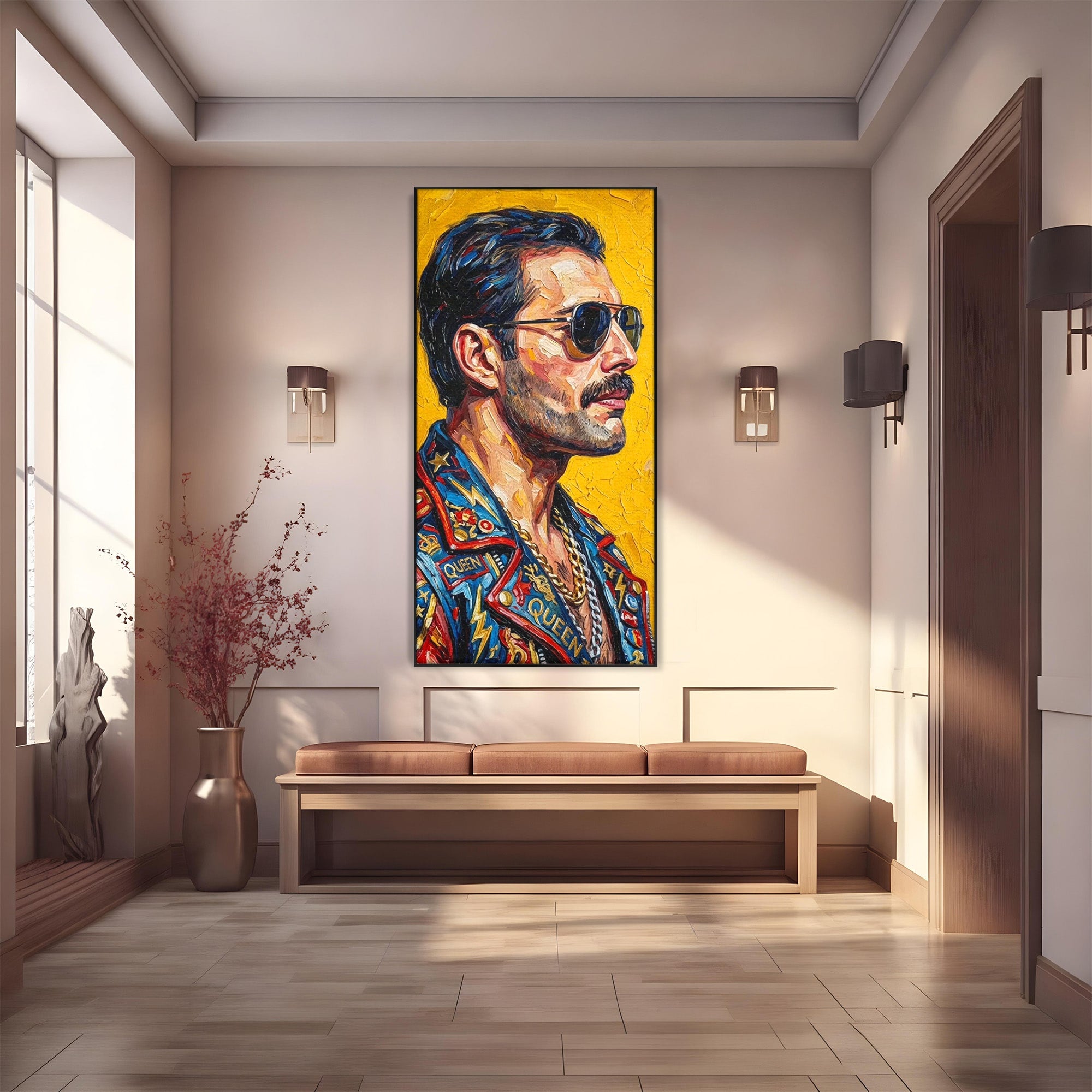 Tablou Canvas Premium LuxCanva® PI1156, Legenda Freddie Mercury , Muzician, Portret, Rock, Living, Idol, Culori Vibrante