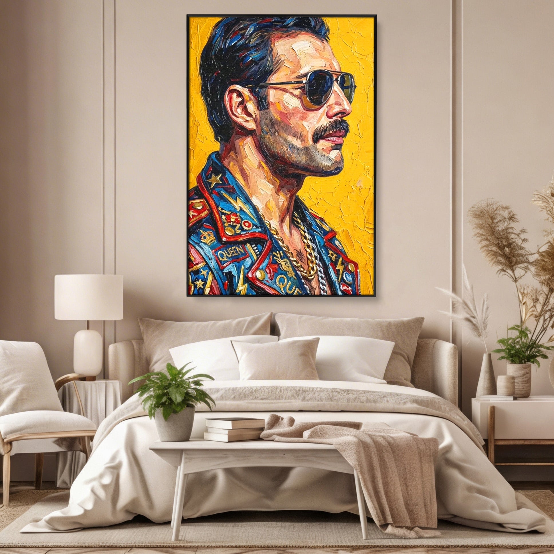 Tablou Canvas Premium LuxCanva® PI1156, Legenda Freddie Mercury , Muzician, Portret, Rock, Living, Idol, Culori Vibrante