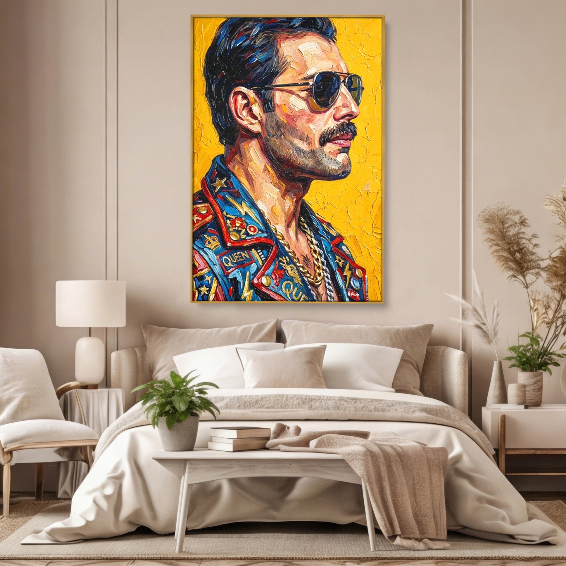 Tablou Canvas Premium LuxCanva® PI1156, Legenda Freddie Mercury , Muzician, Portret, Rock, Living, Idol, Culori Vibrante