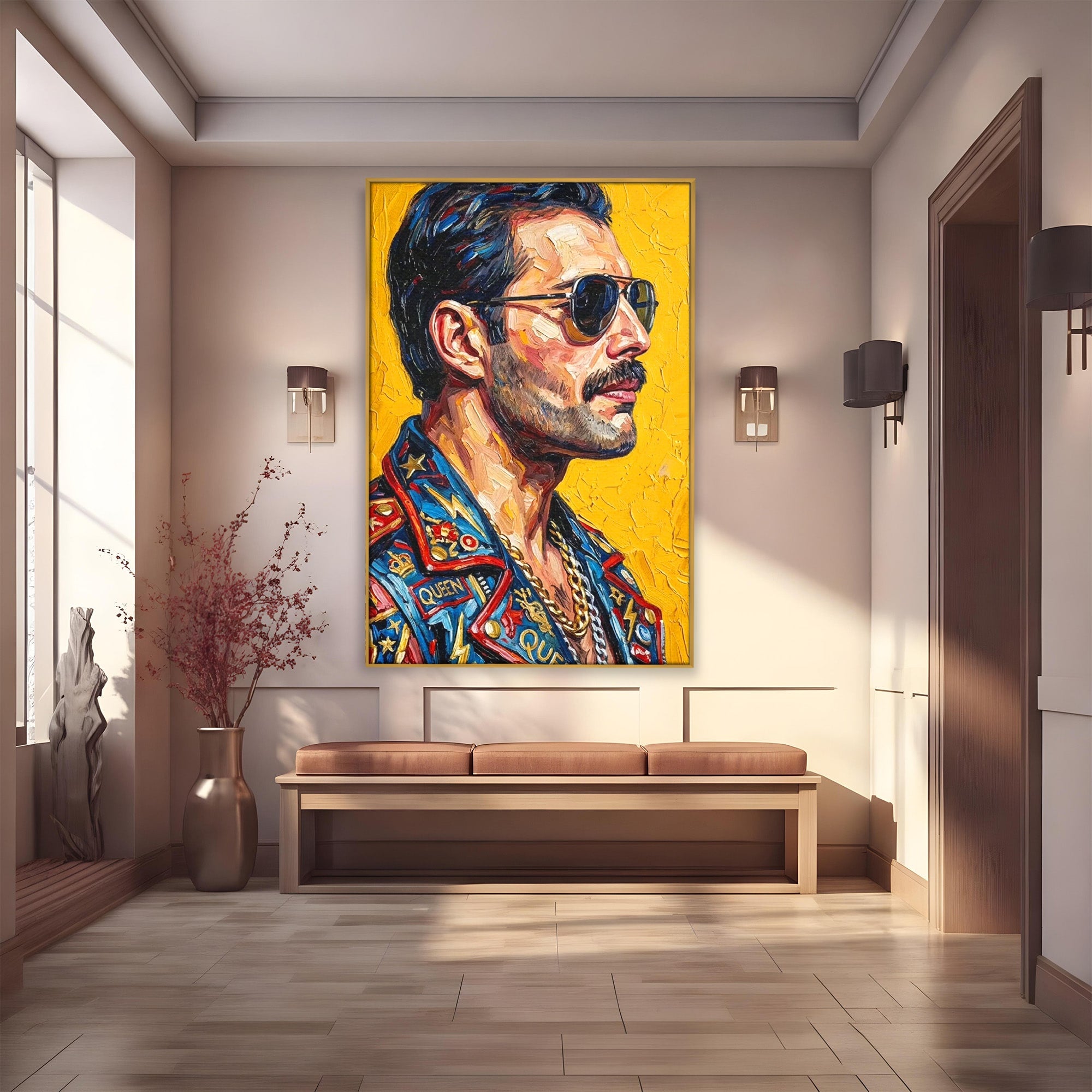 Tablou Canvas Premium LuxCanva® PI1156, Legenda Freddie Mercury , Muzician, Portret, Rock, Living, Idol, Culori Vibrante