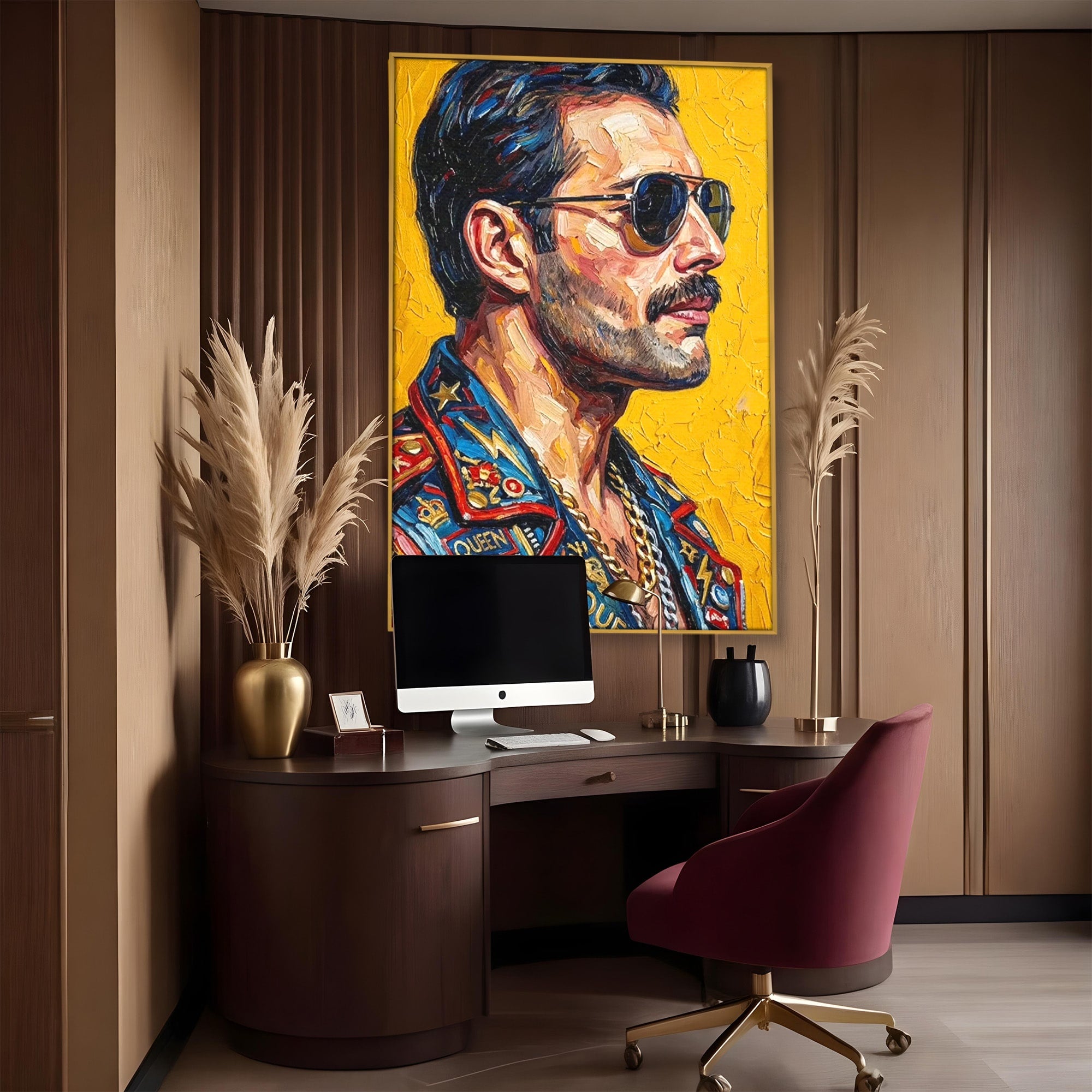 Tablou Canvas Premium LuxCanva® PI1156, Legenda Freddie Mercury , Muzician, Portret, Rock, Living, Idol, Culori Vibrante
