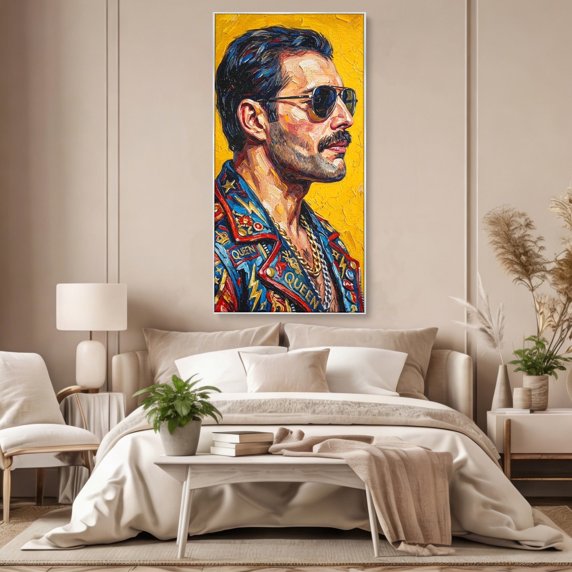 Tablou Canvas Premium LuxCanva® PI1156, Legenda Freddie Mercury , Muzician, Portret, Rock, Living, Idol, Culori Vibrante