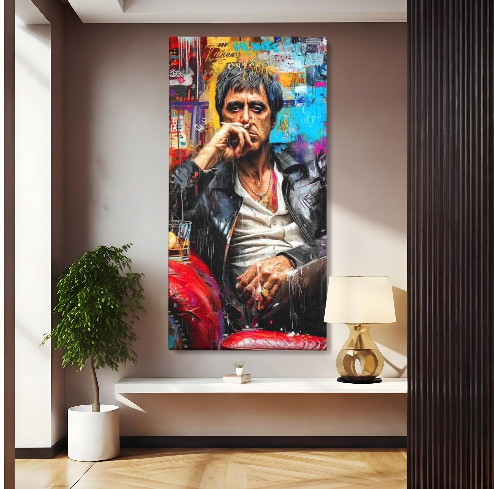Tablou Canvas Premium LuxCanva® PI1157, Gangster Contemplativ, Al Pacino, Actor, Contemplare, Living, Culori Puternice, Culori Vibrante