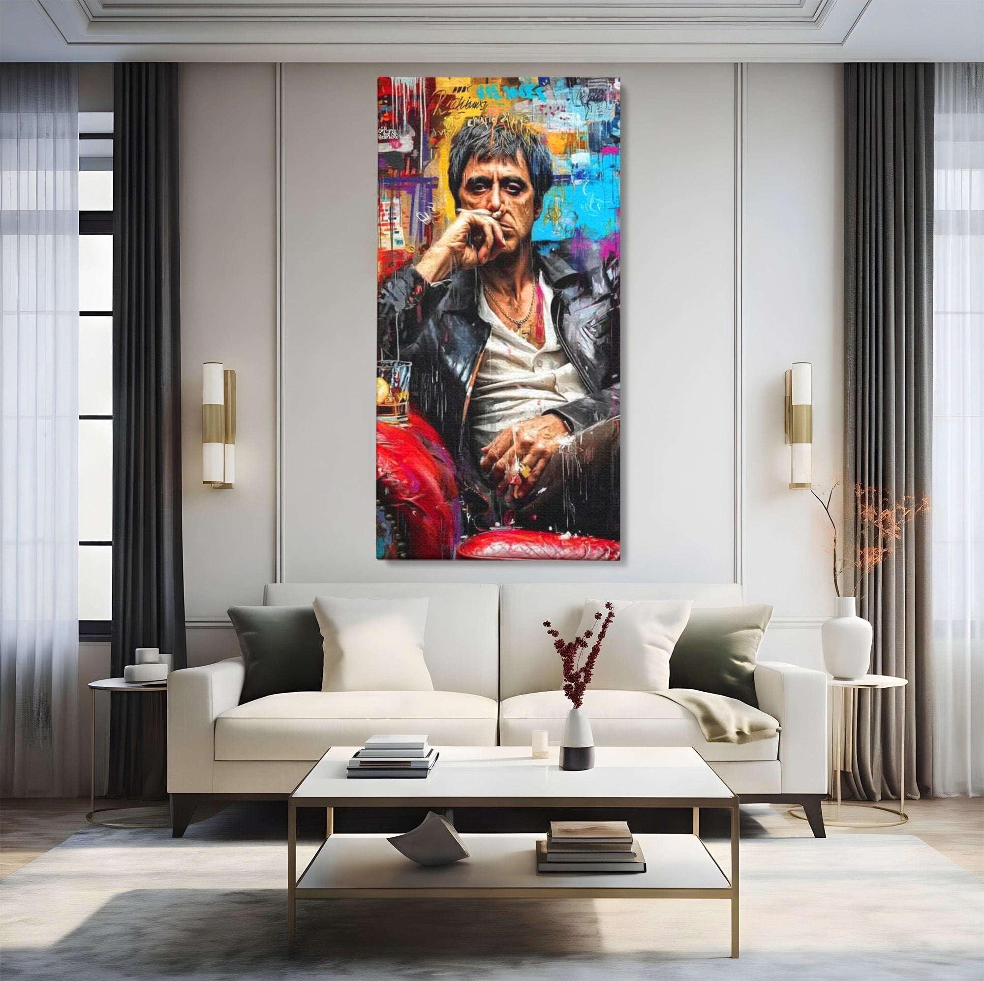 Tablou Canvas Premium LuxCanva® PI1157, Gangster Contemplativ, Al Pacino, Actor, Contemplare, Living, Culori Puternice, Culori Vibrante