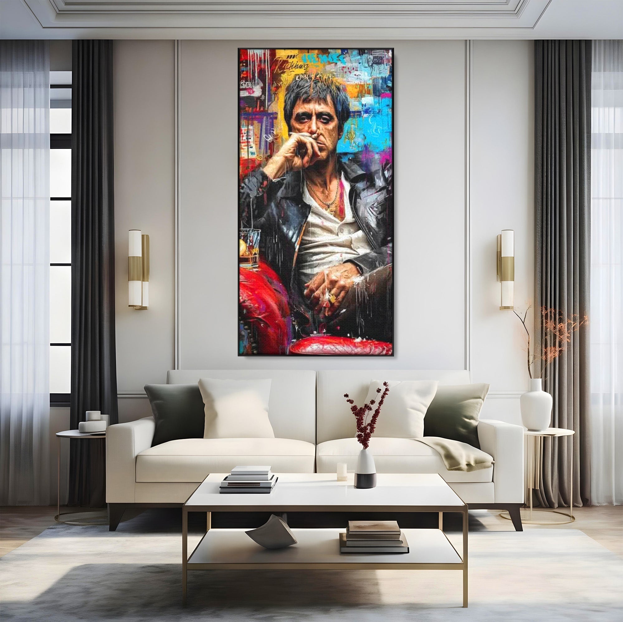 Tablou Canvas Premium LuxCanva® PI1157, Gangster Contemplativ, Al Pacino, Actor, Contemplare, Living, Culori Puternice, Culori Vibrante