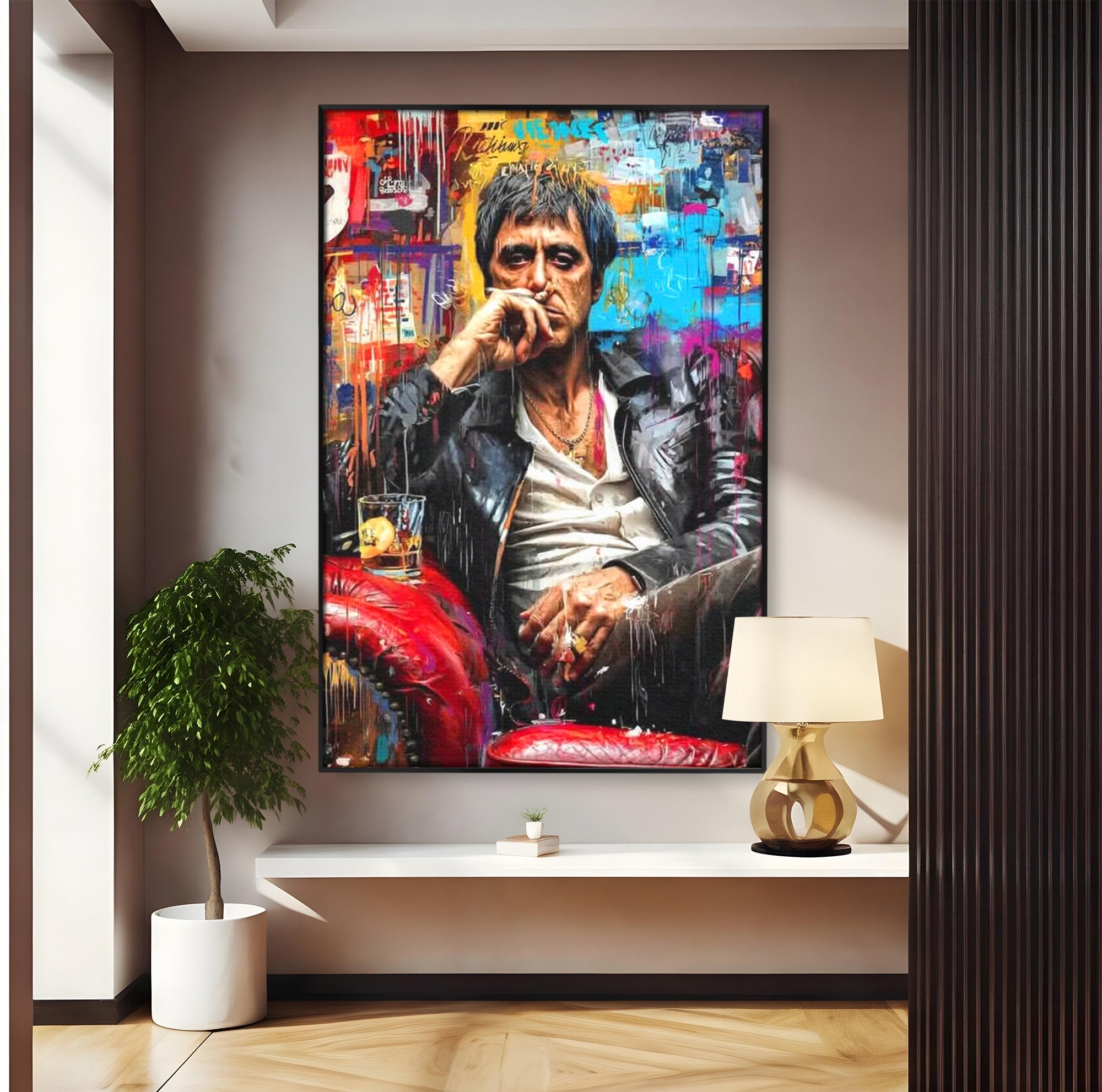 Tablou Canvas Premium LuxCanva® PI1157, Gangster Contemplativ, Al Pacino, Actor, Contemplare, Living, Culori Puternice, Culori Vibrante