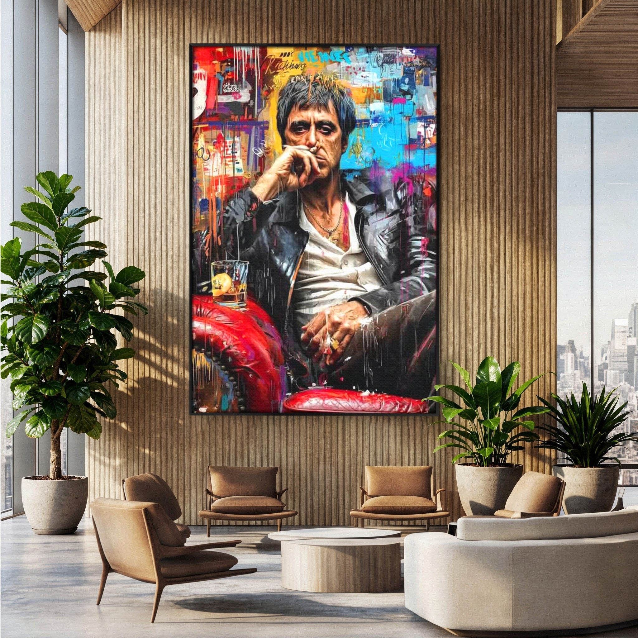 Tablou Canvas Premium LuxCanva® PI1157, Gangster Contemplativ, Al Pacino, Actor, Contemplare, Living, Culori Puternice, Culori Vibrante