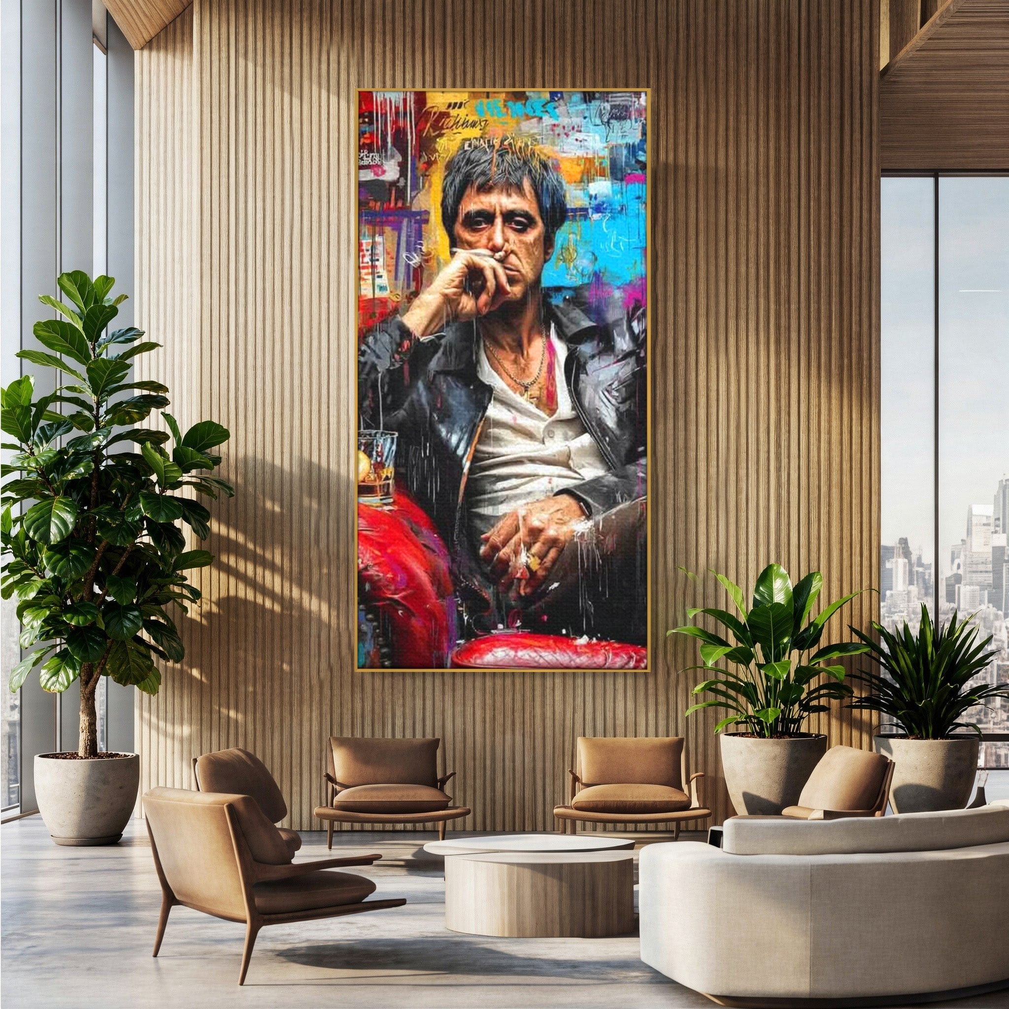 Tablou Canvas Premium LuxCanva® PI1157, Gangster Contemplativ, Al Pacino, Actor, Contemplare, Living, Culori Puternice, Culori Vibrante