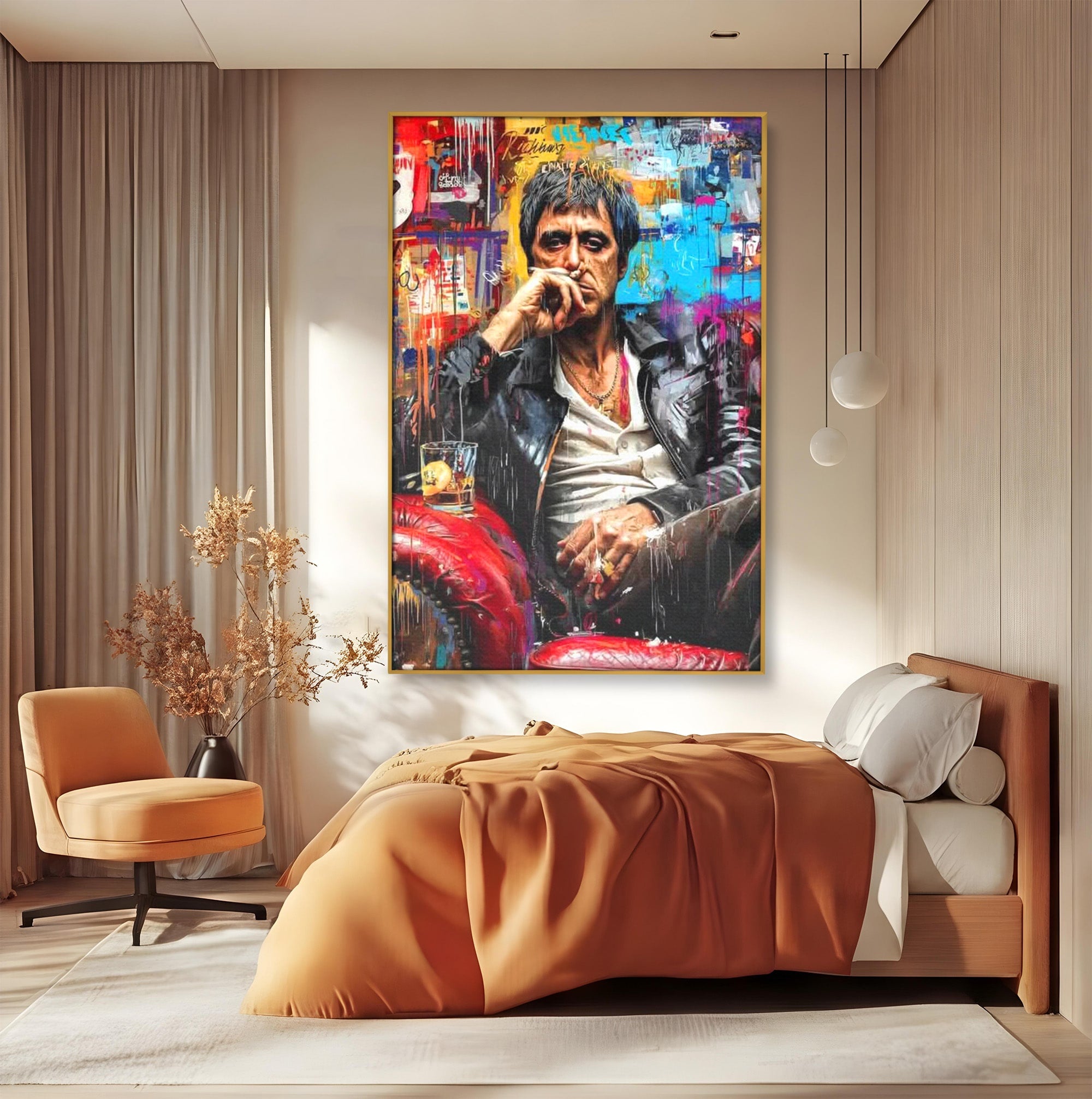 Tablou Canvas Premium LuxCanva® PI1157, Gangster Contemplativ, Al Pacino, Actor, Contemplare, Living, Culori Puternice, Culori Vibrante