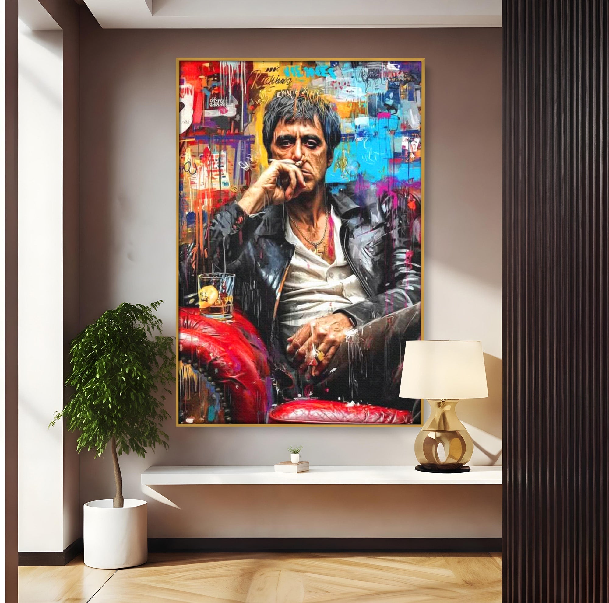 Tablou Canvas Premium LuxCanva® PI1157, Gangster Contemplativ, Al Pacino, Actor, Contemplare, Living, Culori Puternice, Culori Vibrante