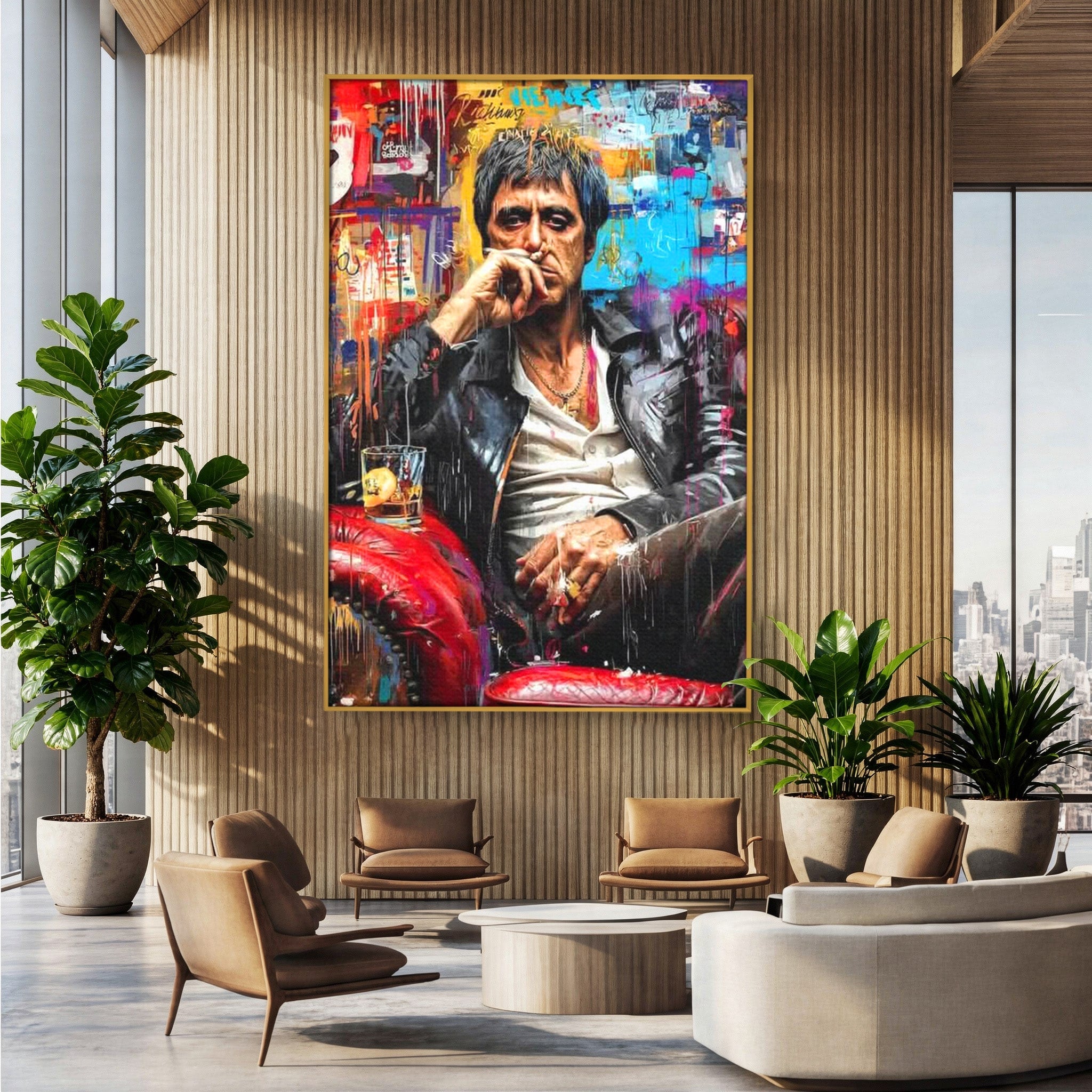 Tablou Canvas Premium LuxCanva® PI1157, Gangster Contemplativ, Al Pacino, Actor, Contemplare, Living, Culori Puternice, Culori Vibrante