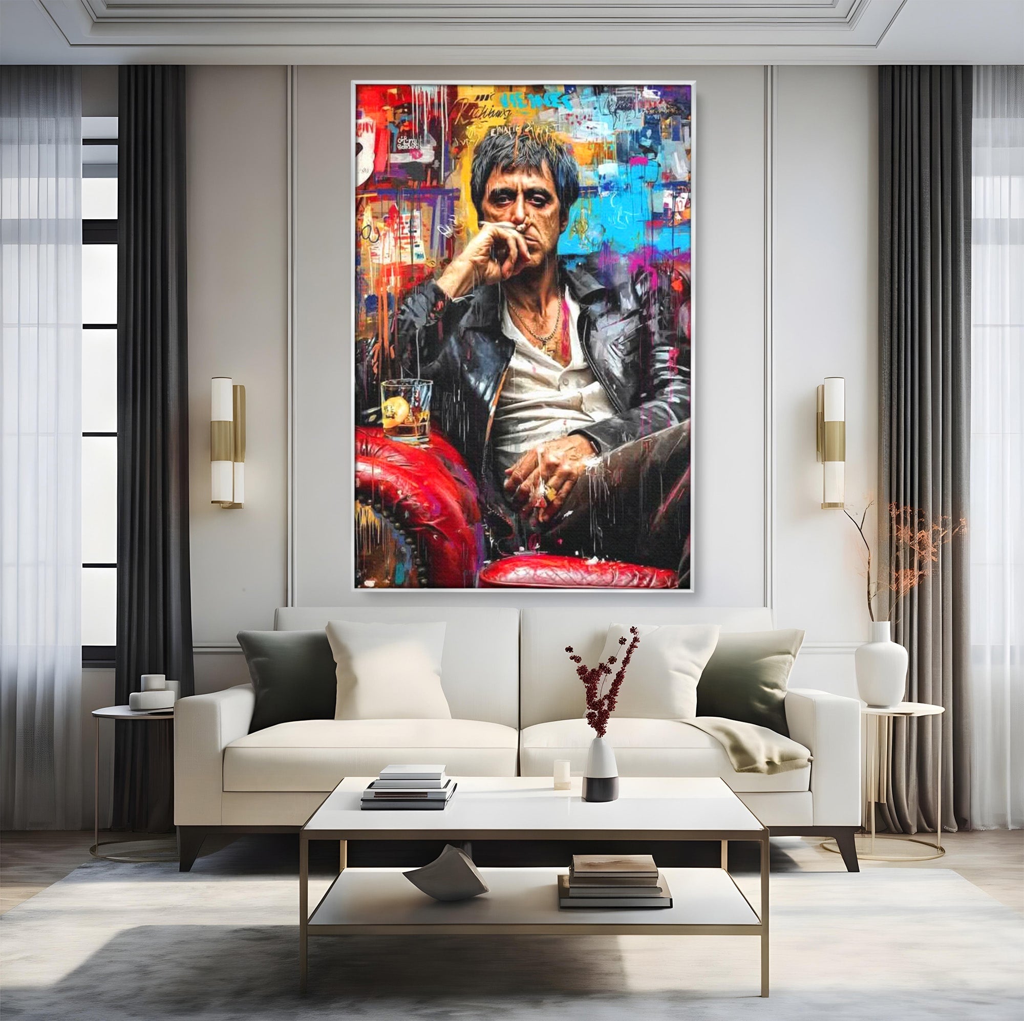 Tablou Canvas Premium LuxCanva® PI1157, Gangster Contemplativ, Al Pacino, Actor, Contemplare, Living, Culori Puternice, Culori Vibrante