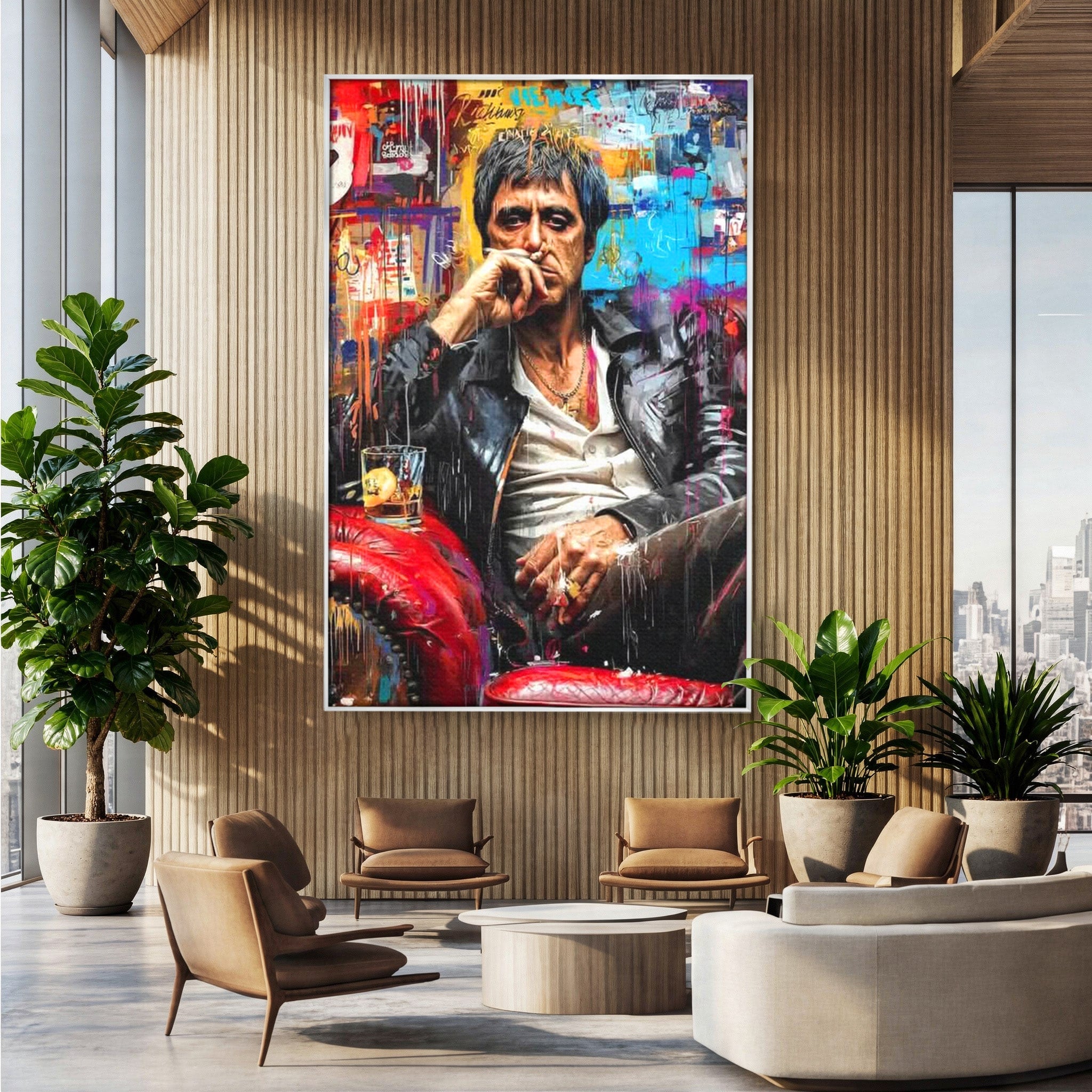 Tablou Canvas Premium LuxCanva® PI1157, Gangster Contemplativ, Al Pacino, Actor, Contemplare, Living, Culori Puternice, Culori Vibrante