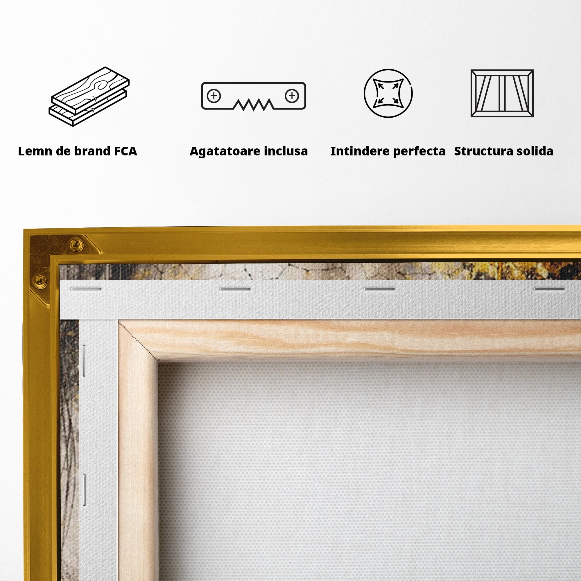 Tablou Canvas Premium LuxCanva® PI1158, Regina Aurie, Portret, Abstract, Femeie, Arta, Birou, Culori Vibrante